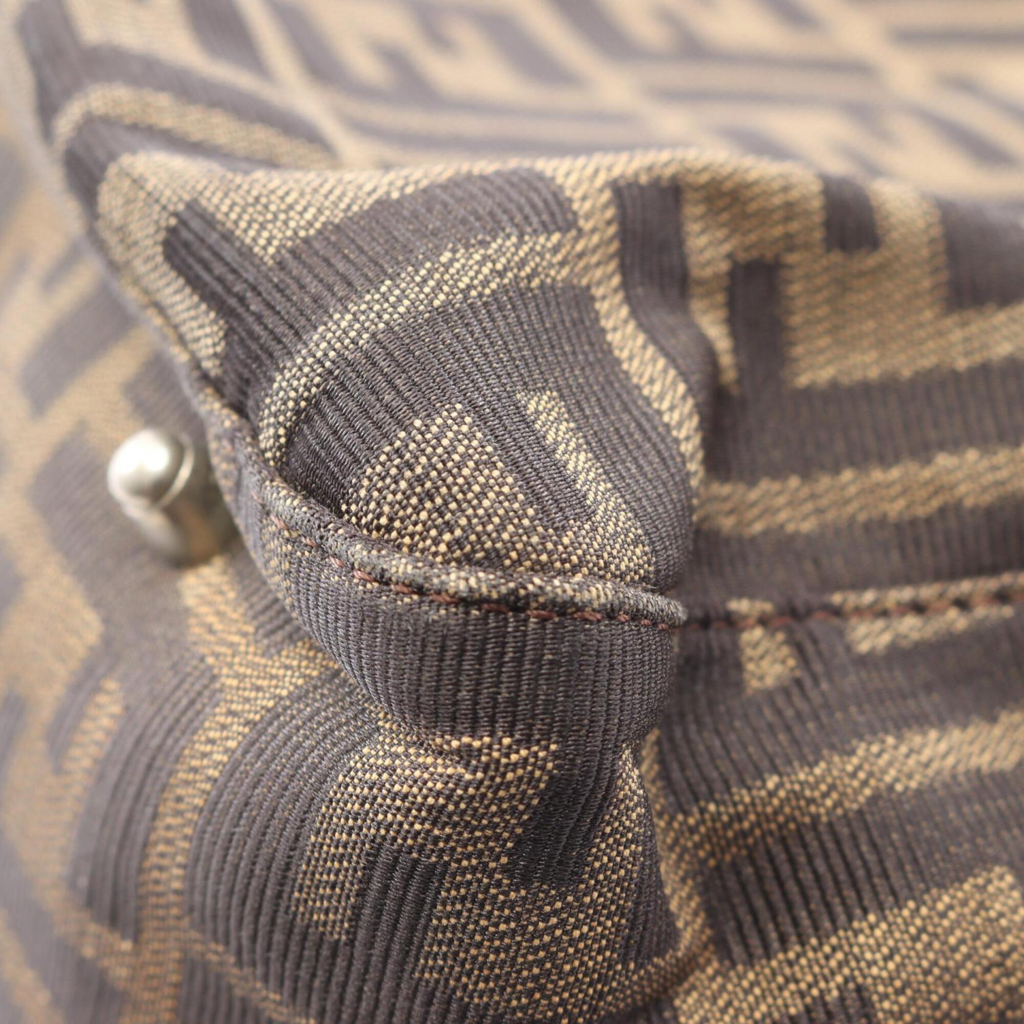 Fendi Brown Canvas Leather Handbag Tote Bag (Pre-Owned)