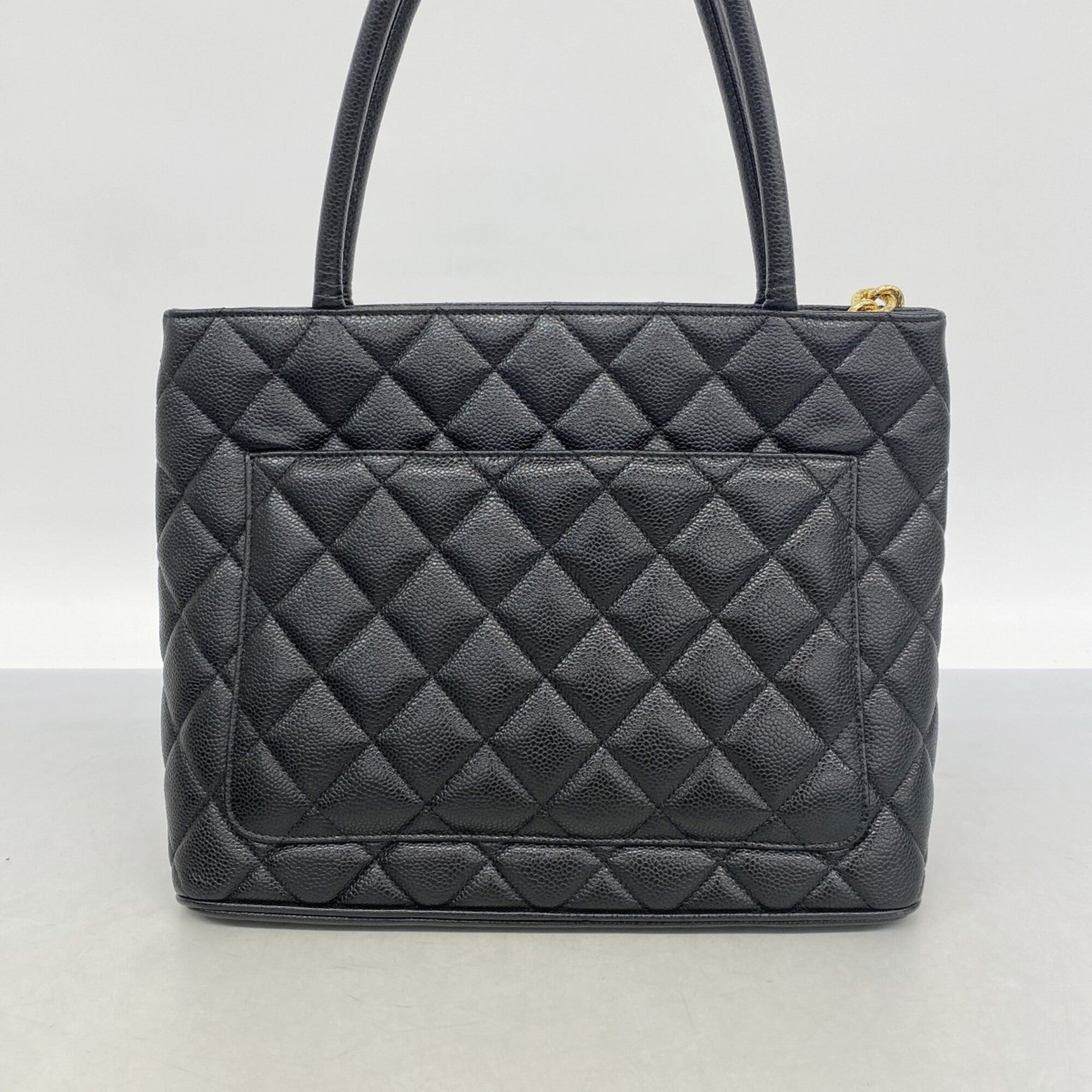 Chanel Black Grained Calfskin Tote Bag (Pre-Owned)