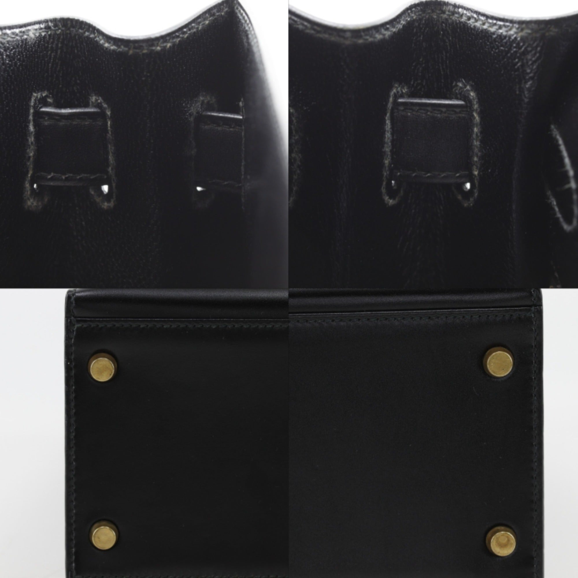 Hermes Kelly Black Box Calf Leather Handbag (Pre-Owned)