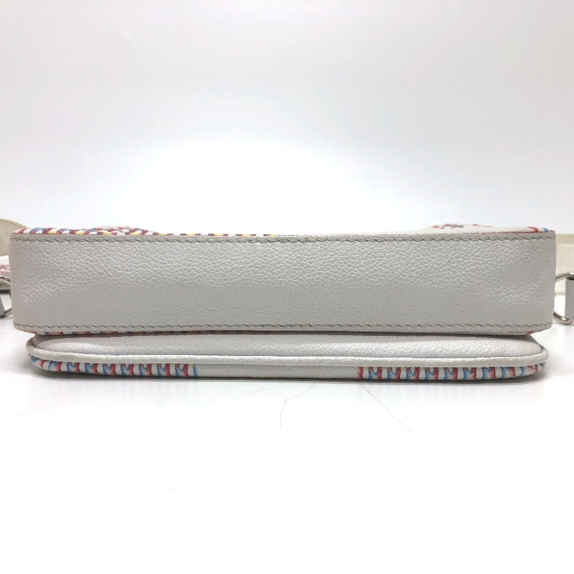 Louis Vuitton White Yellow Damier Canvas Pouch Shoulder Bag (Pre-Owned)