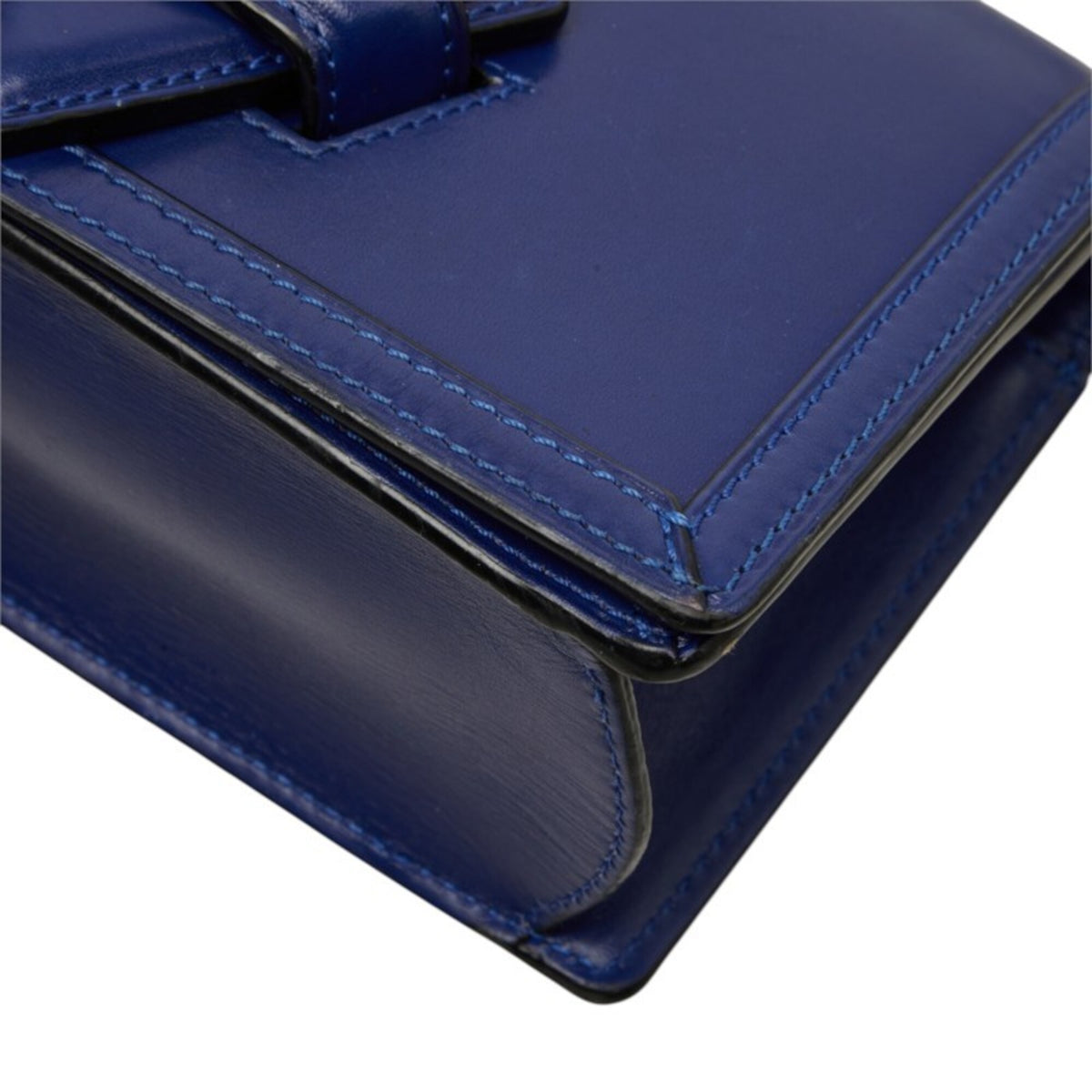 Loewe Barcelona Blue Leather Shoulder Bag (Pre-Owned)