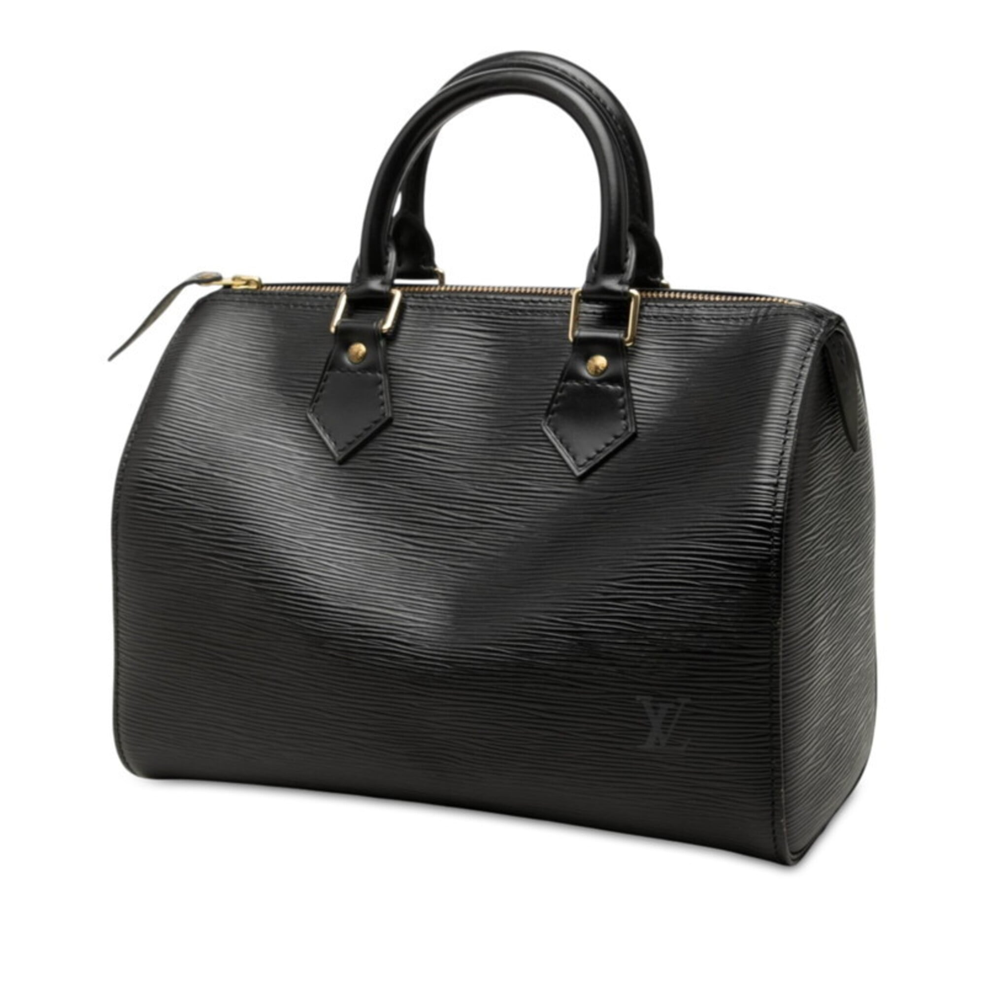 Louis Vuitton Black Noir Leather Boston Bag Handbag (Pre-Owned)