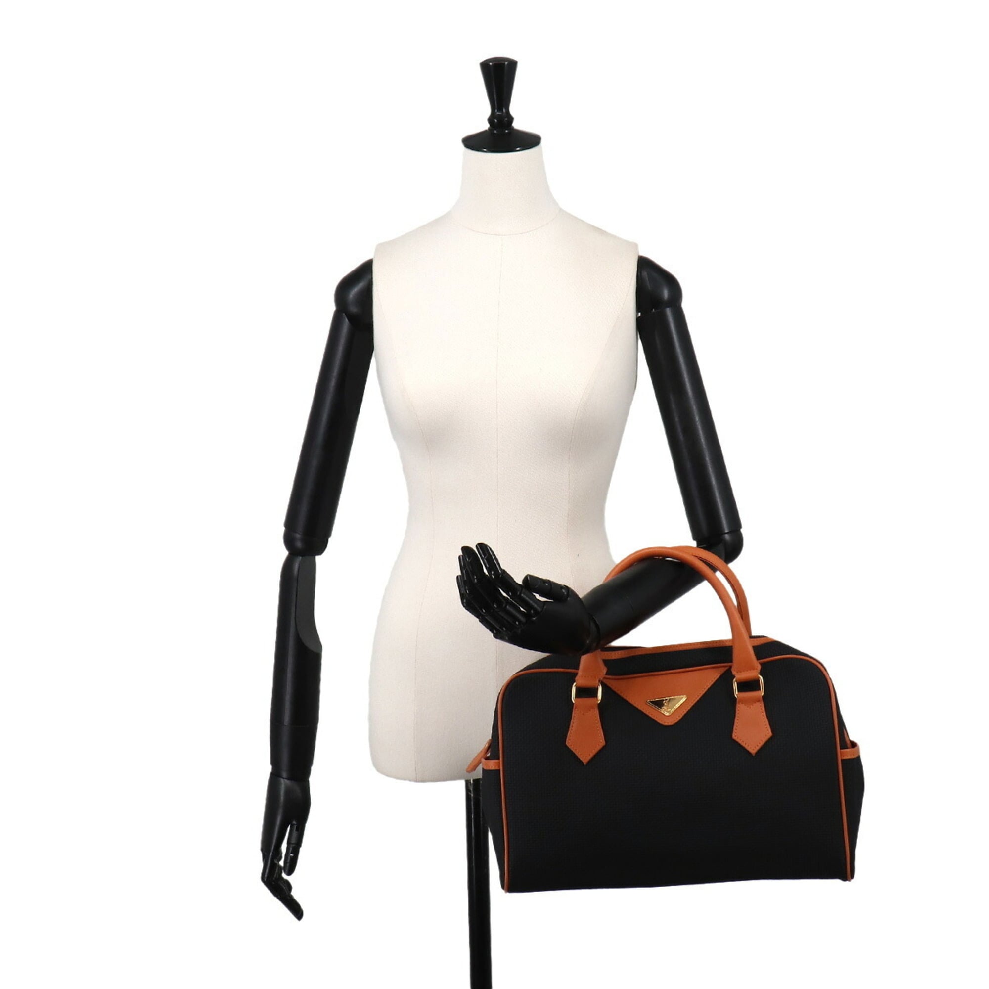 Yves Saint Laurent Black Brown Pvc Leather Handbag (Pre-Owned)