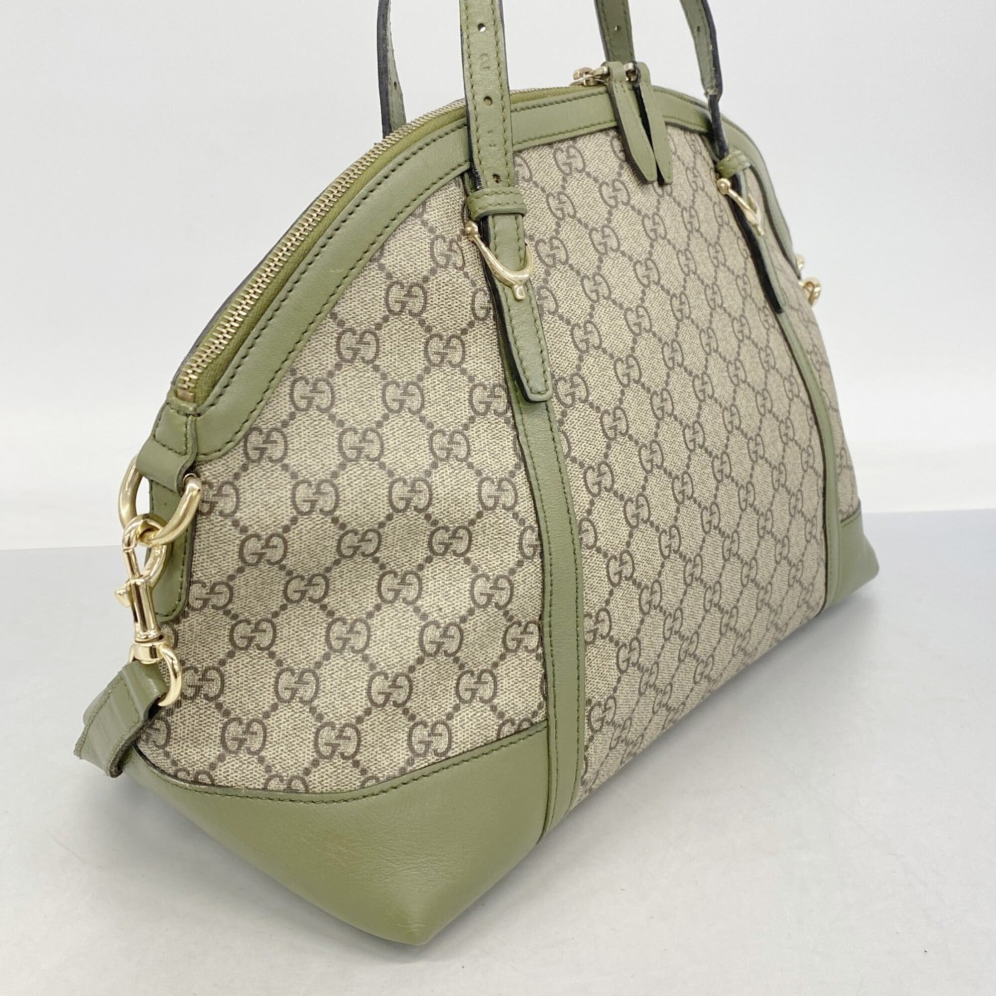 Gucci Brown Green Pvc Handbag (Pre-Owned)