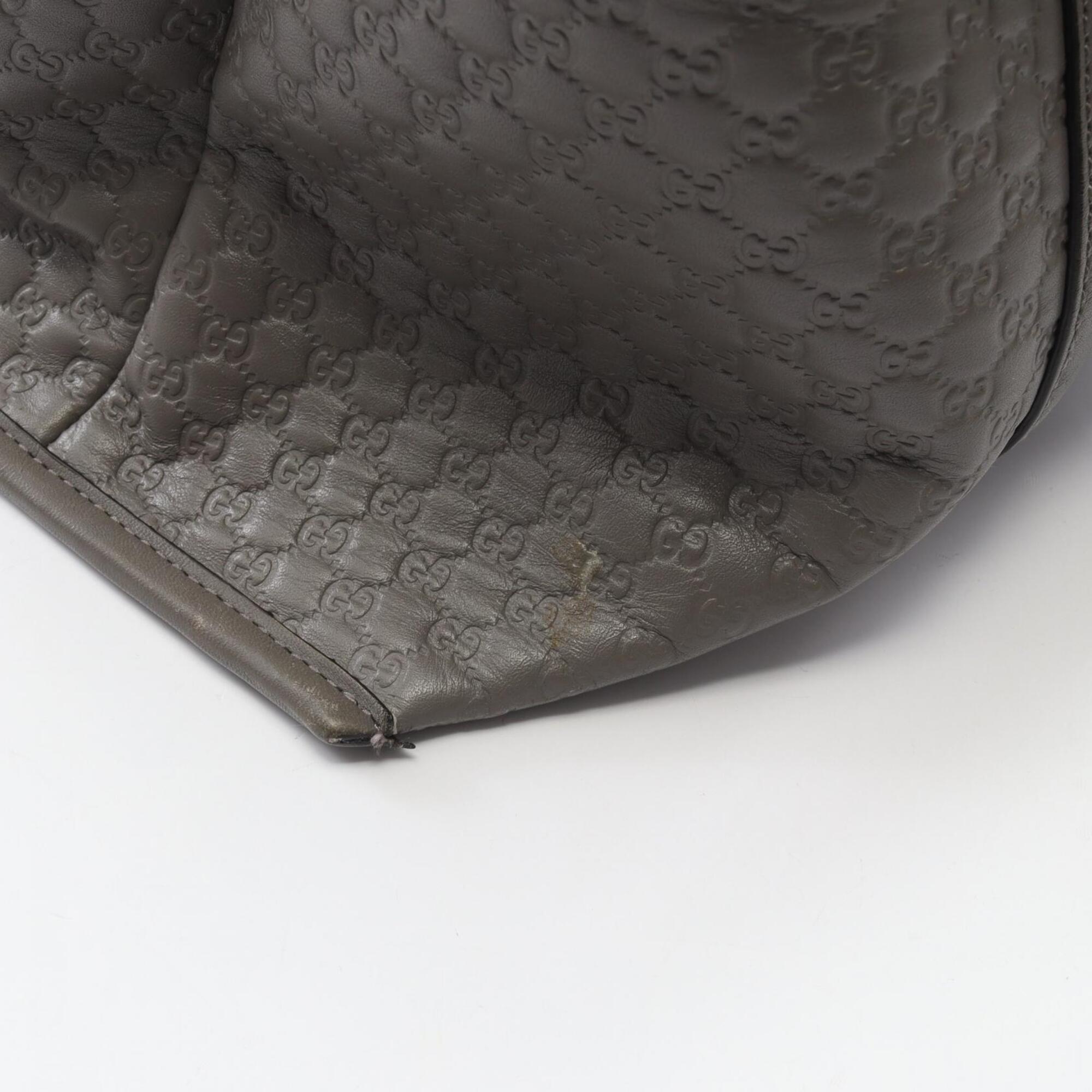Gucci Gray Leather Handbag (Pre-Owned)