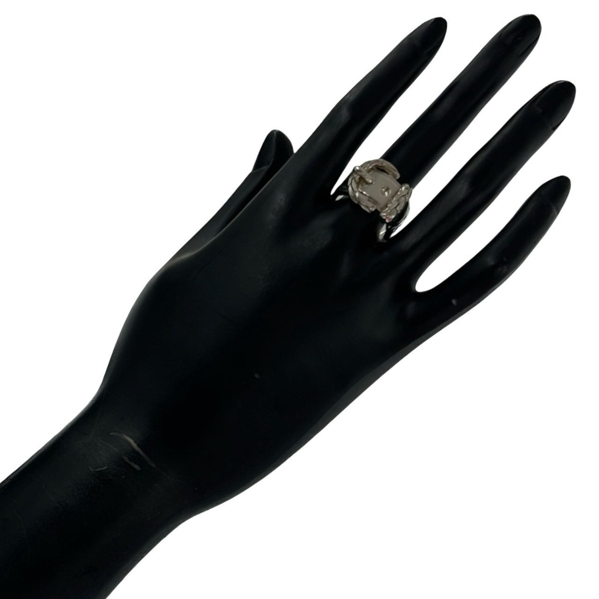 Hermes Silver Silver 925 Band Ring (Pre-Owned)
