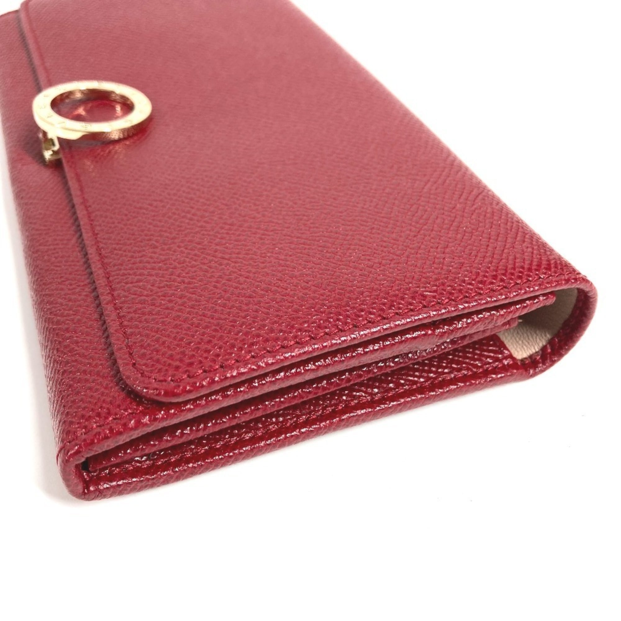 Bvlgari Bvlgari Bvlgari Red Color Leather Long Wallet (Bi-Fold) (Pre-Owned)