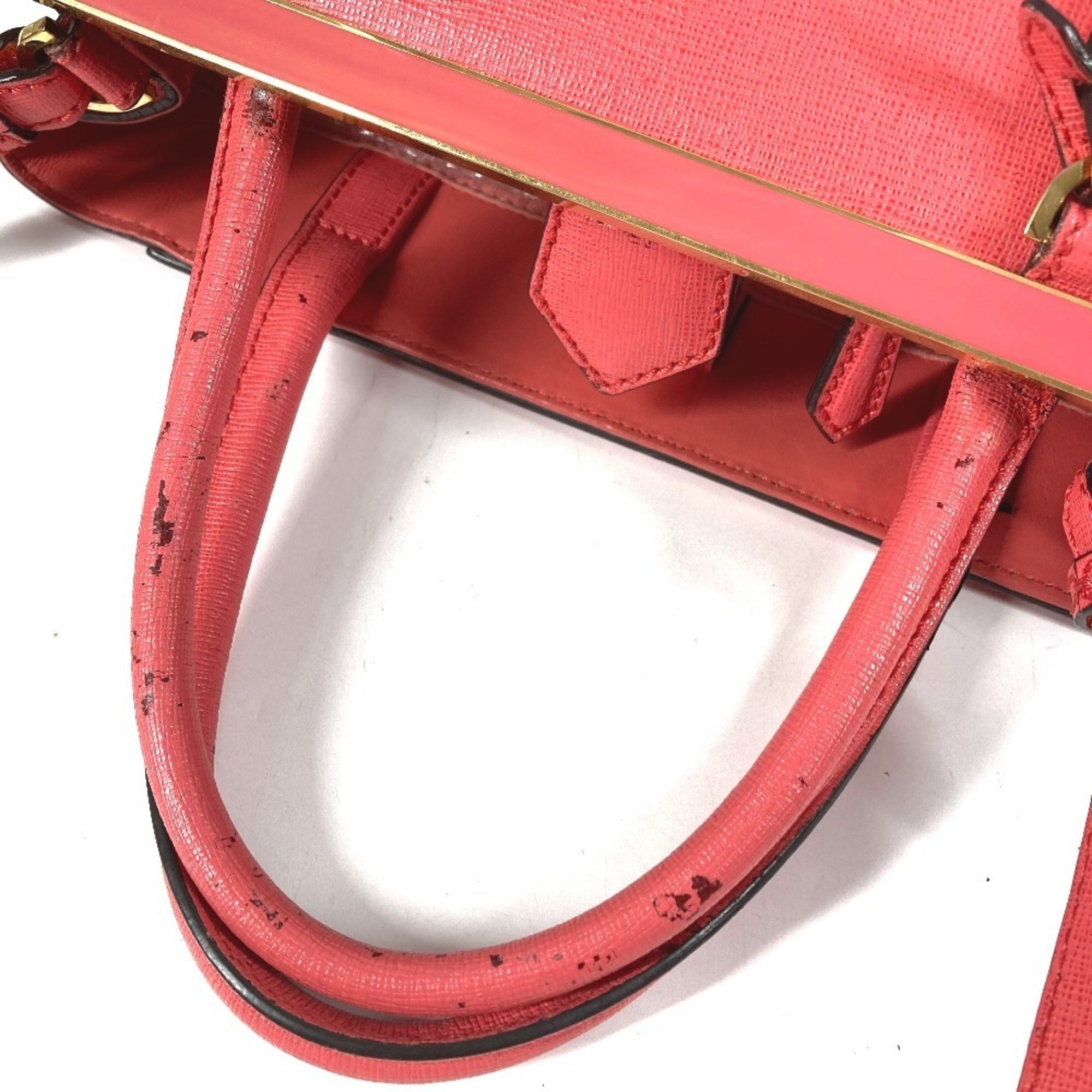 Fendi Pink Leather Handbag Shoulder Bag (Pre-Owned)