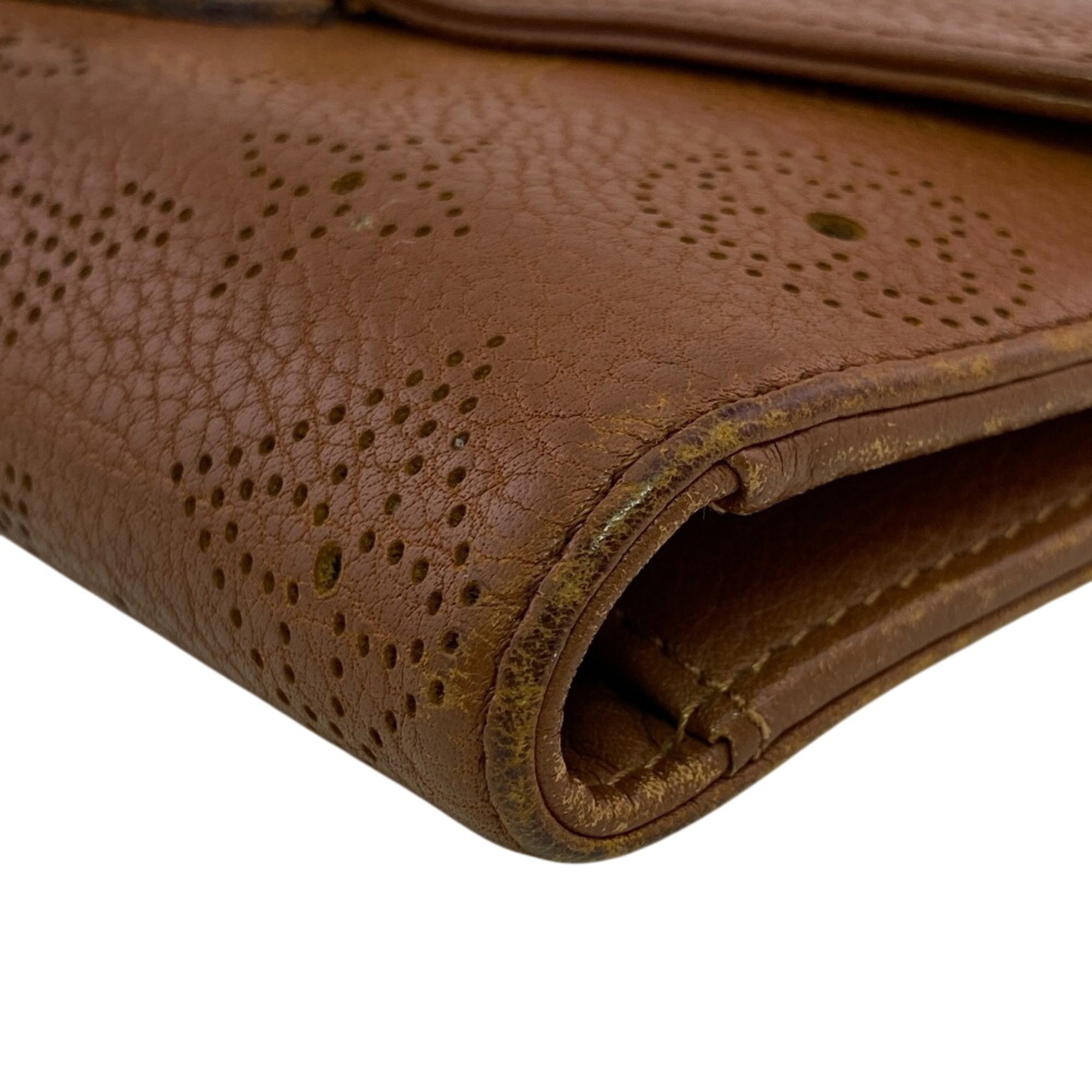 Louis Vuitton Brown Leather Long Wallet (Bi-Fold) (Pre-Owned)