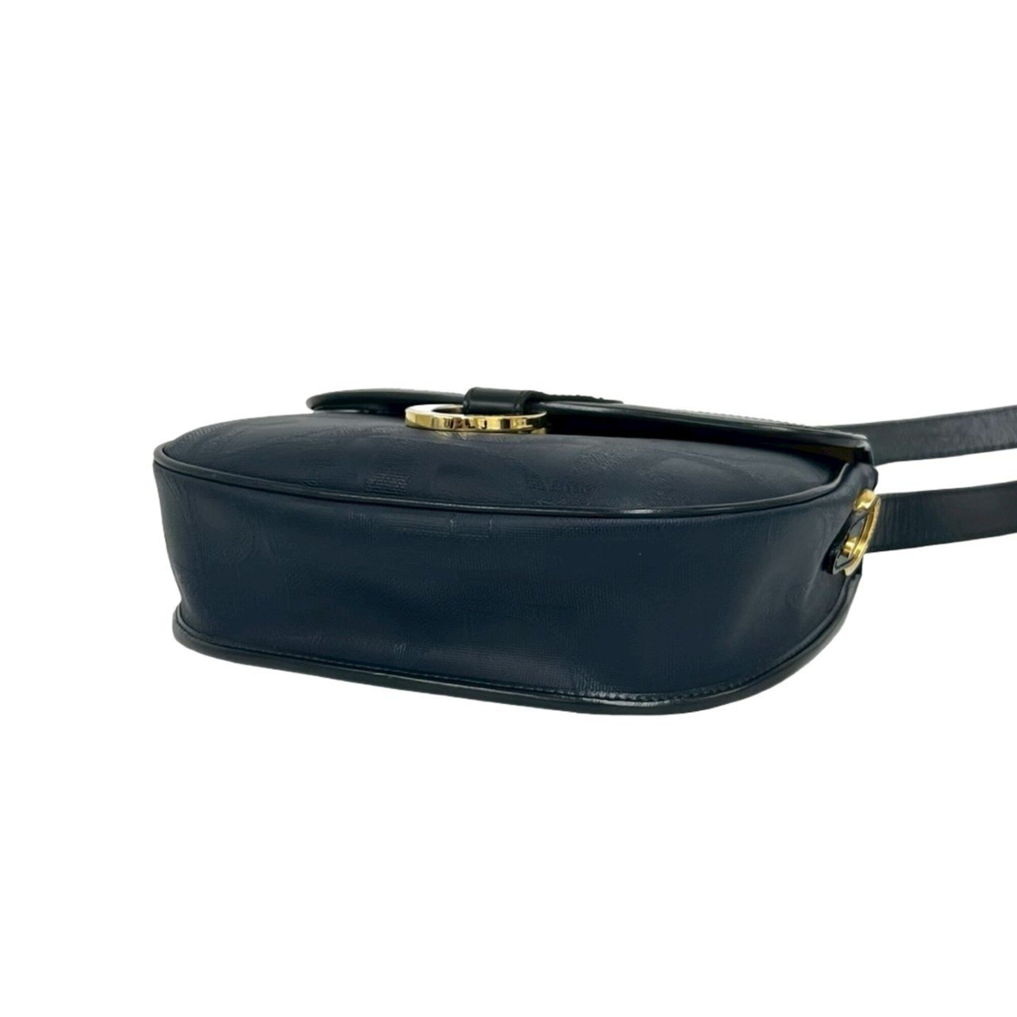 Christian Dior Navy Pvc Leather Pochette Shoulder Bag (Pre-Owned)