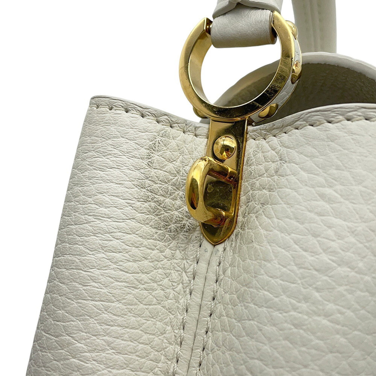 Louis Vuitton White Leather Handbag Shoulder Bag (Pre-Owned)