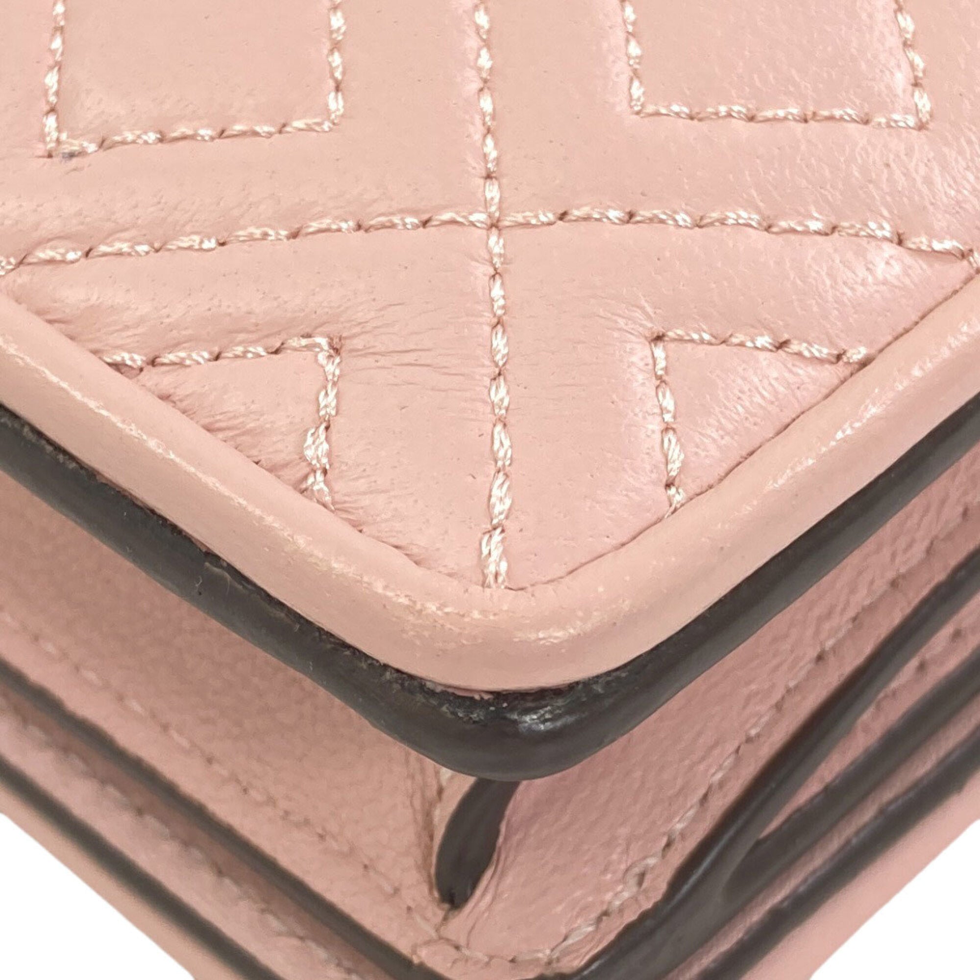 Tory Burch Pink Leather Chain/Shoulder Wallet (Pre-Owned)