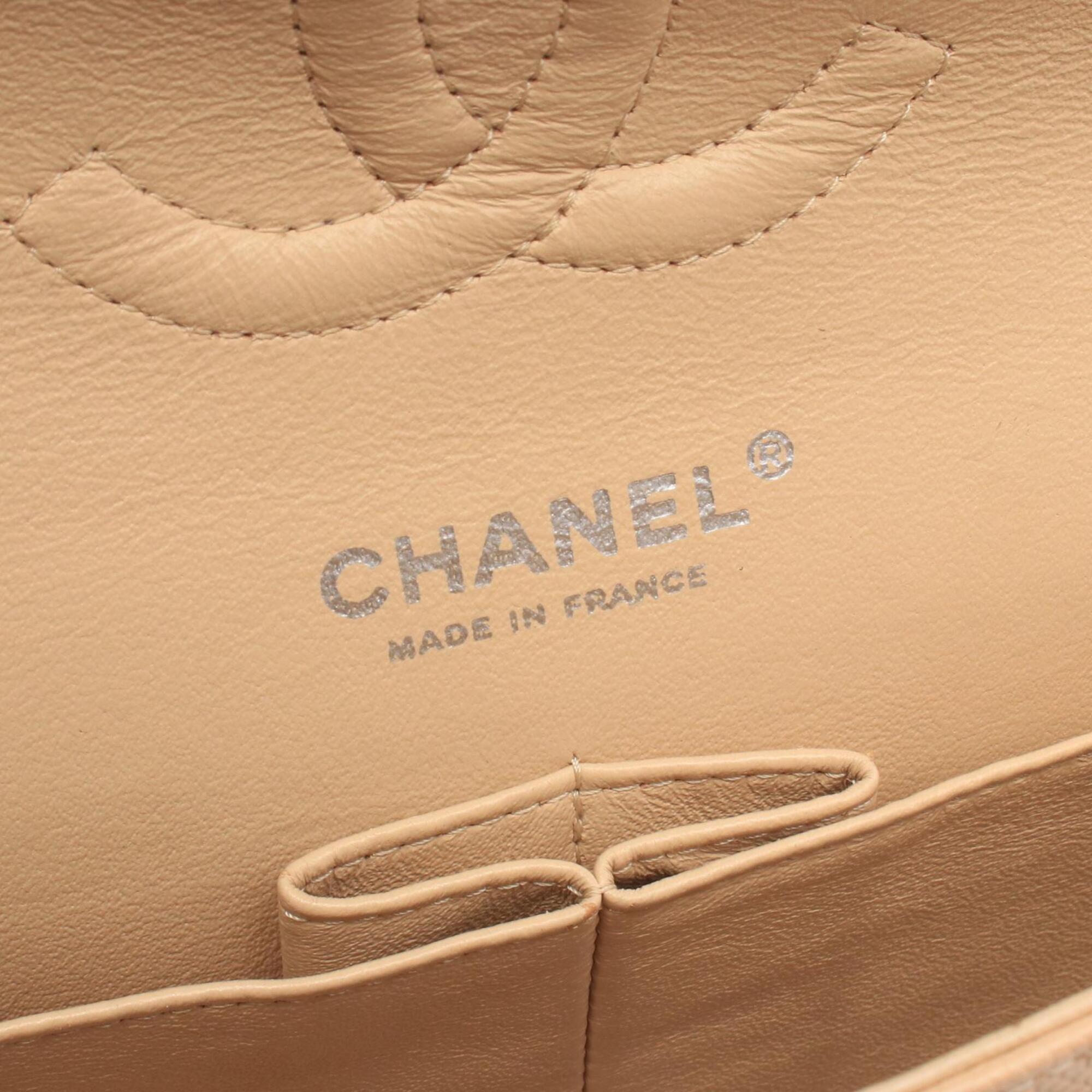 Chanel Beige Grained Calfskin Handbag Shoulder Bag (Pre-Owned)