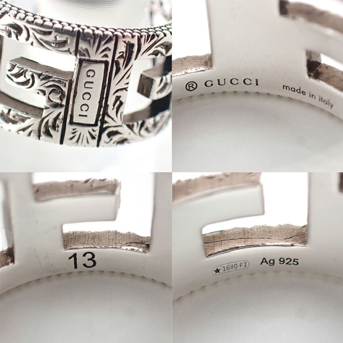 Gucci Sterling Silver 925 Band Ring (Pre-Owned)