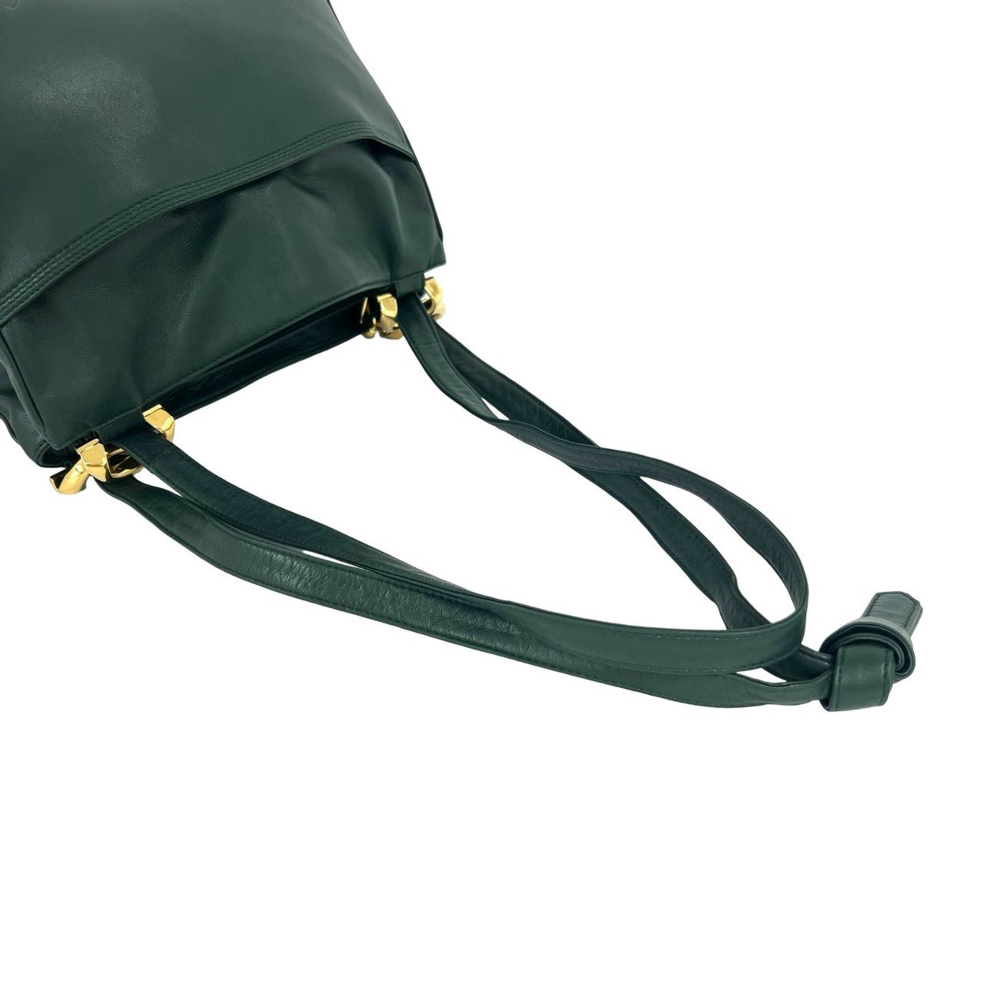 Loewe Green Leather Pochette Shoulder Bag (Pre-Owned)