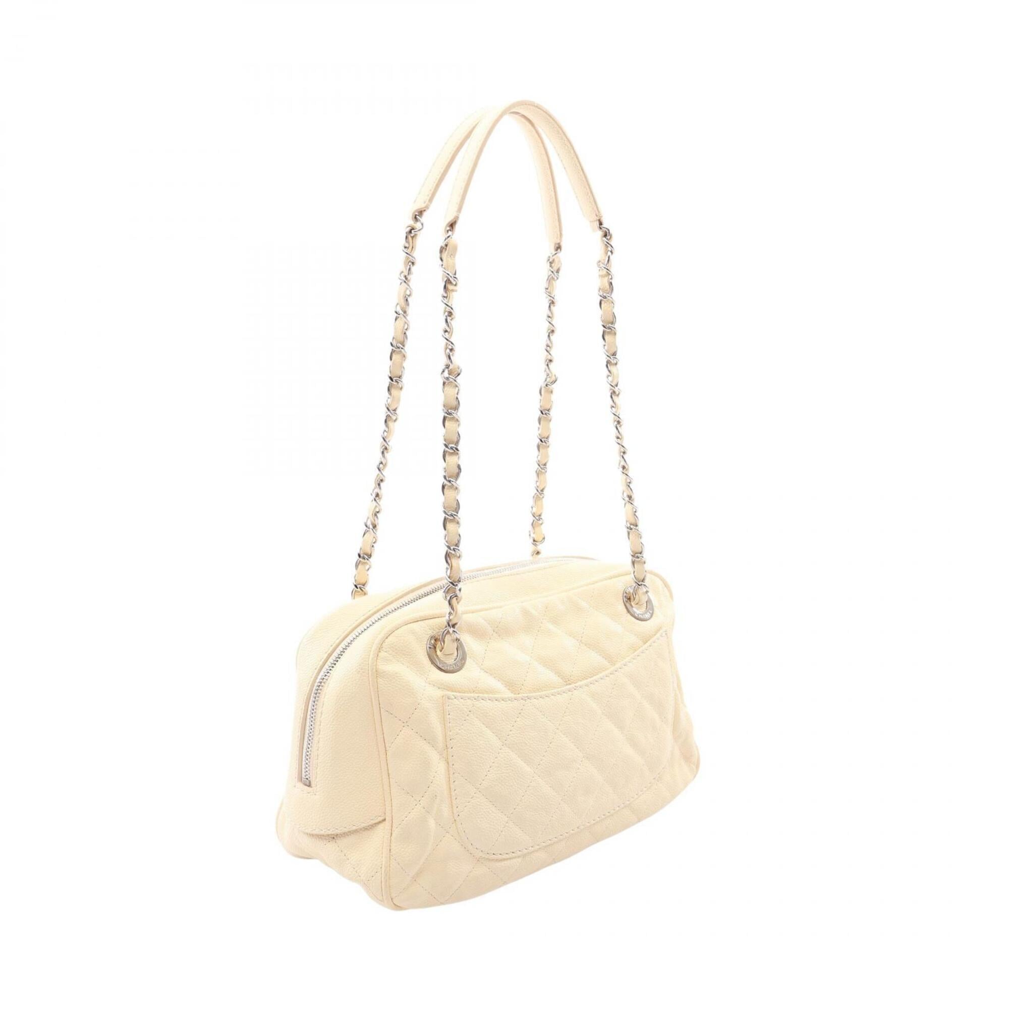 Chanel Ivory Grained Calfskin Handbag Shoulder Bag (Pre-Owned)