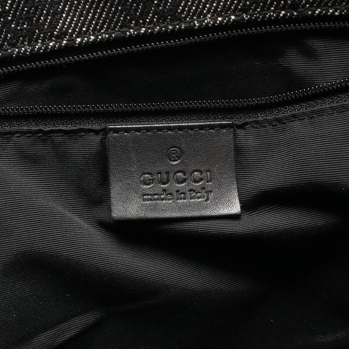 Gucci Black Denim Leather Shoulder Bag (Pre-Owned)