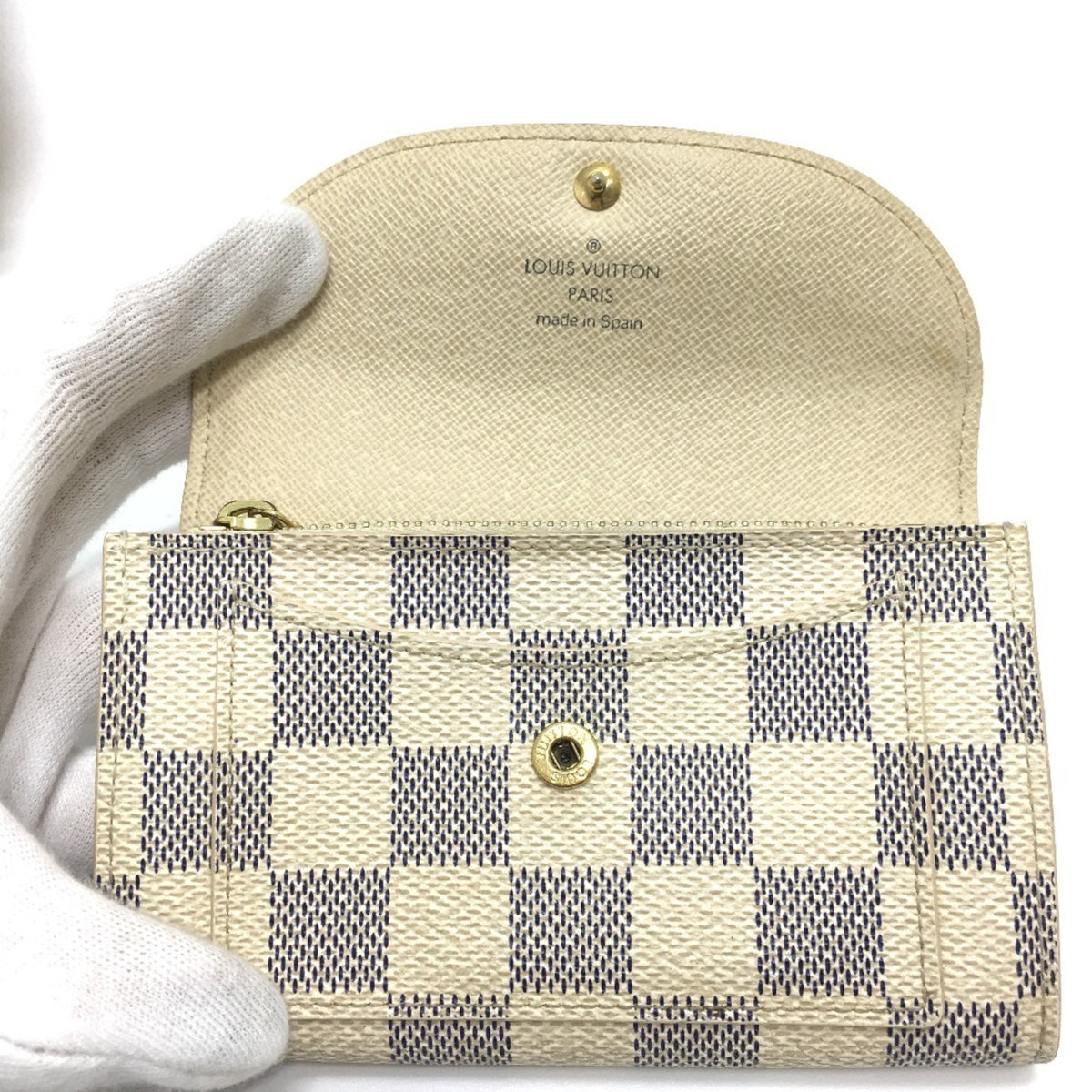 Louis Vuitton White Damier Azur Handbag Pochette Sling Bag (Pre-Owned)