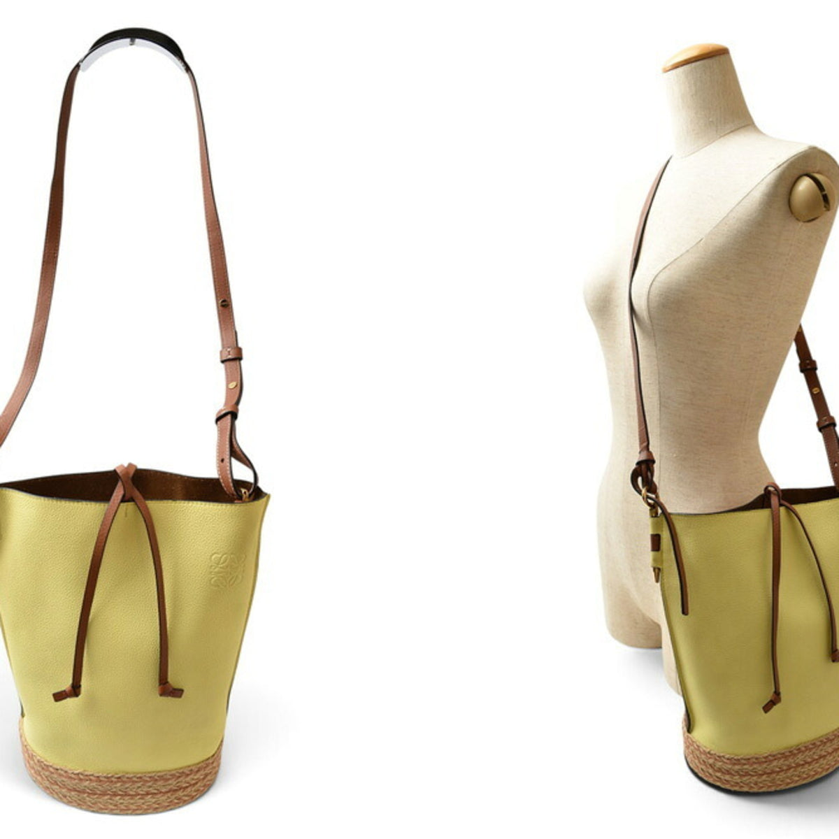 Loewe Brown Yellow Leather Shoulder Bag (Pre-Owned)