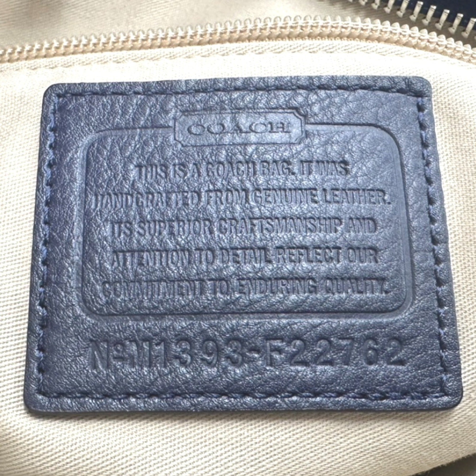 Coach Navy Leather Shoulder Bag (Pre-Owned)
