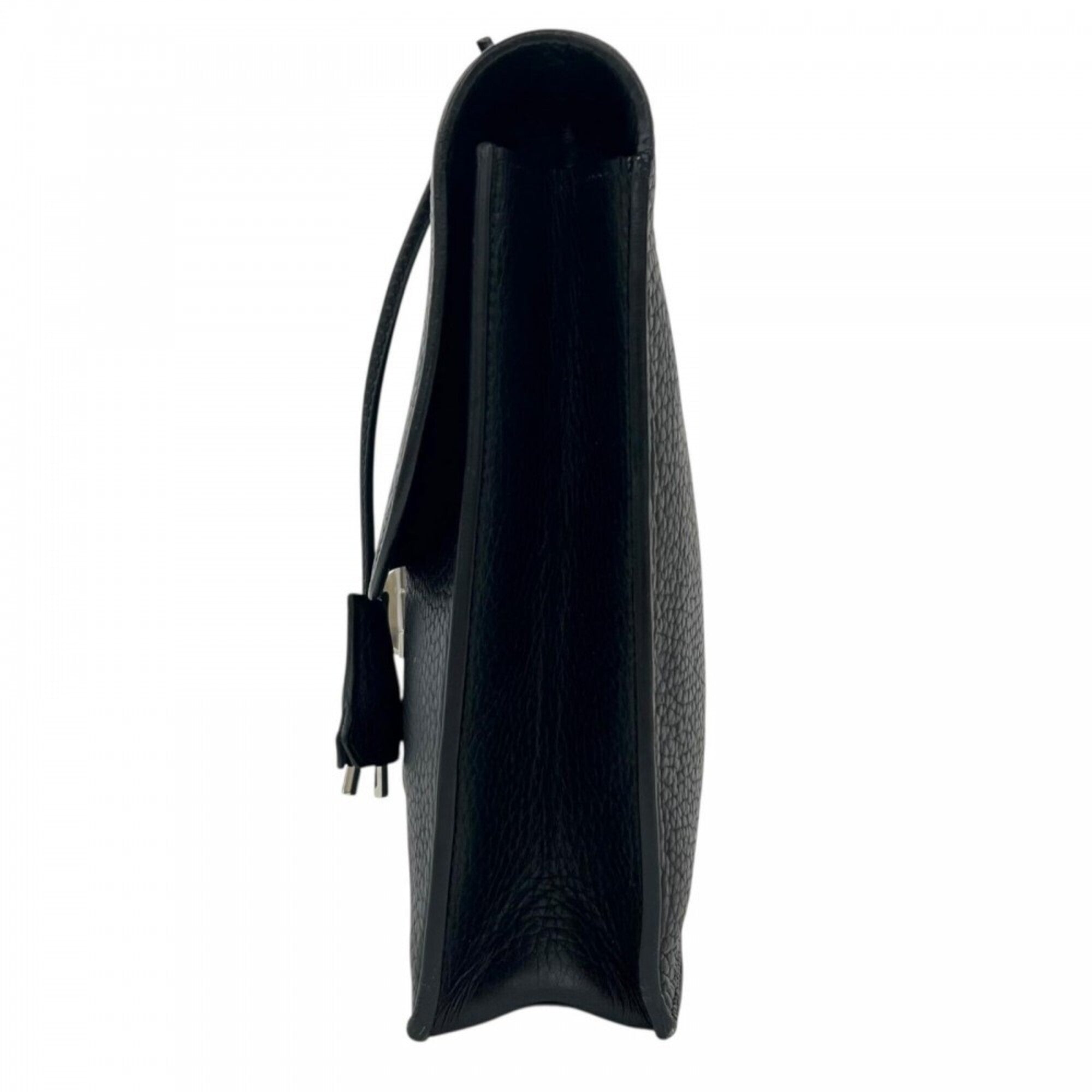 Hermes Black Leather Handbag (Pre-Owned)