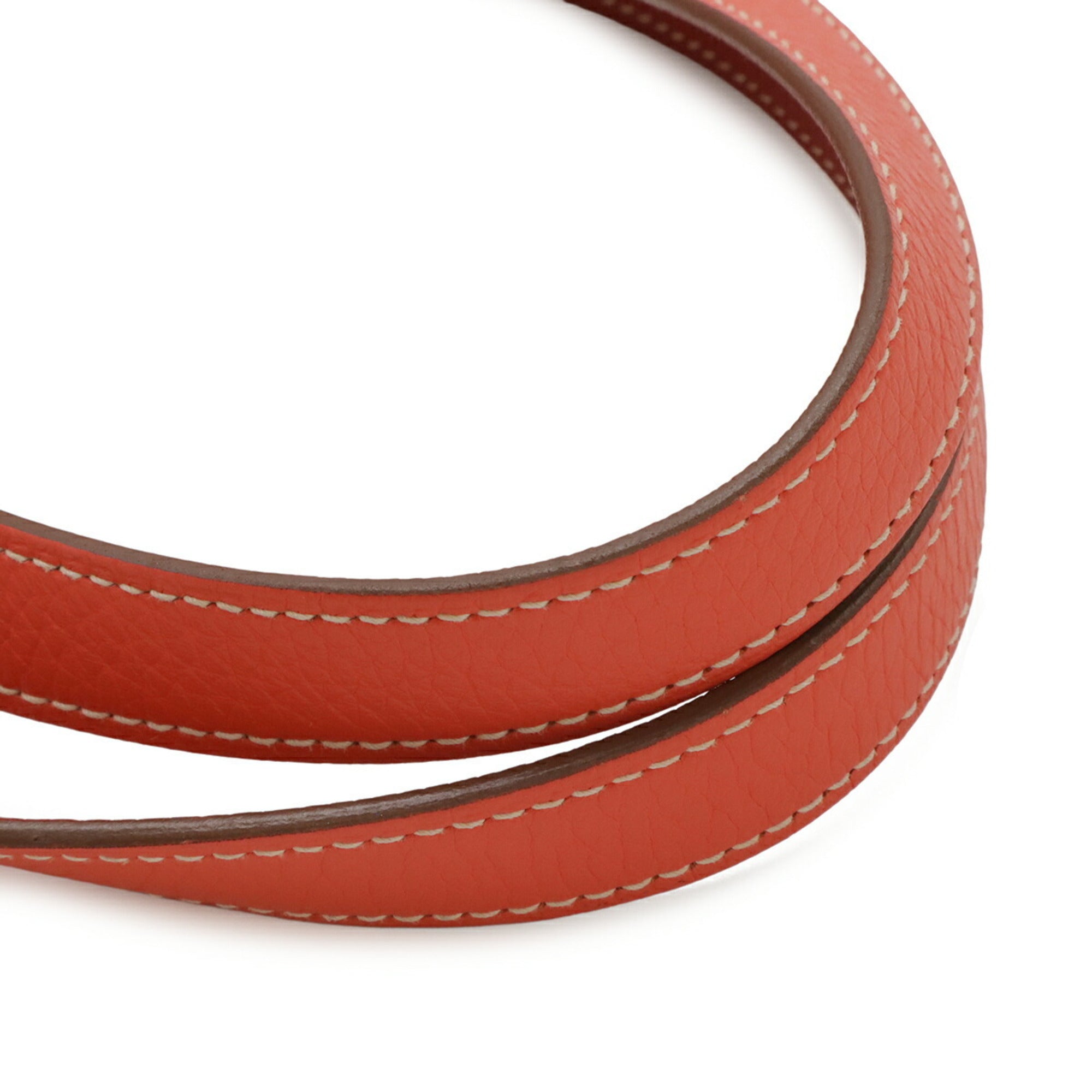 Hermes Bougainvillier Red Color Taurillon Clemence Leather Shoulder Bag Tote Bag (Pre-Owned)