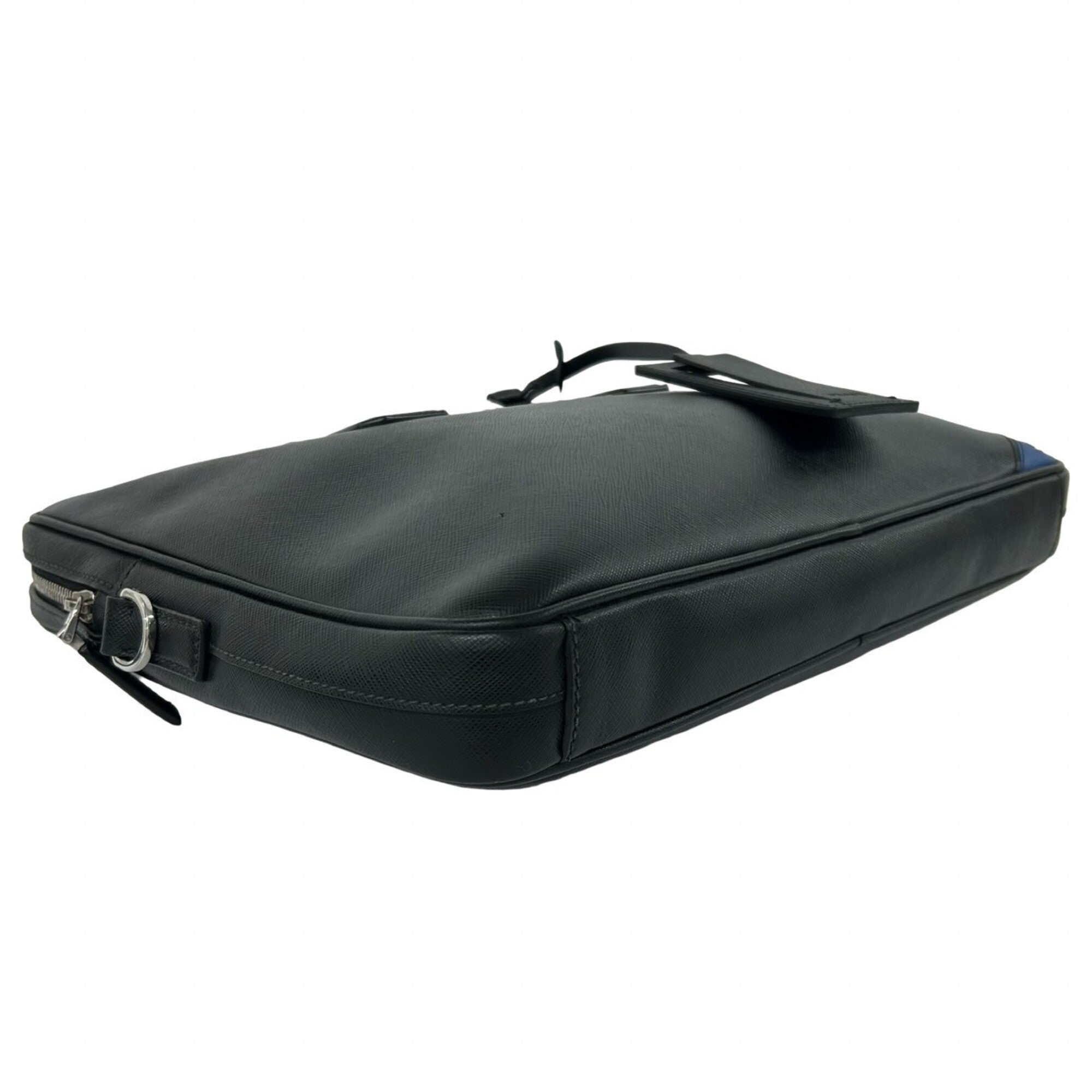 Prada Black Leather Briefcase Shoulder Bag (Pre-Owned)
