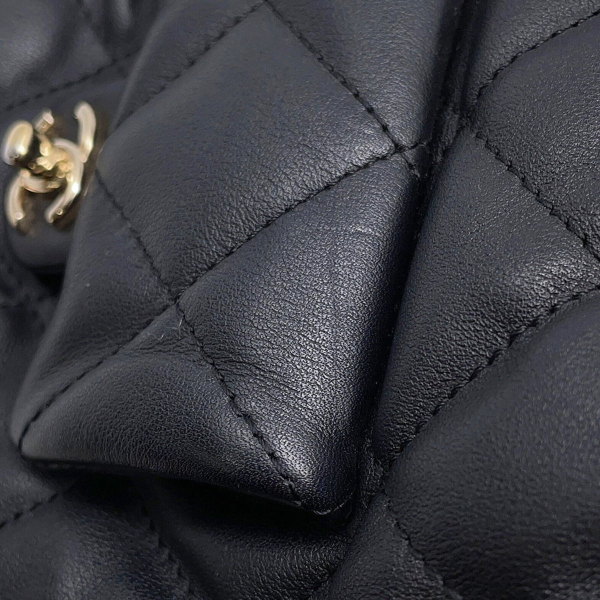 Chanel Matelasse Black Leather Backpack (Pre-Owned)