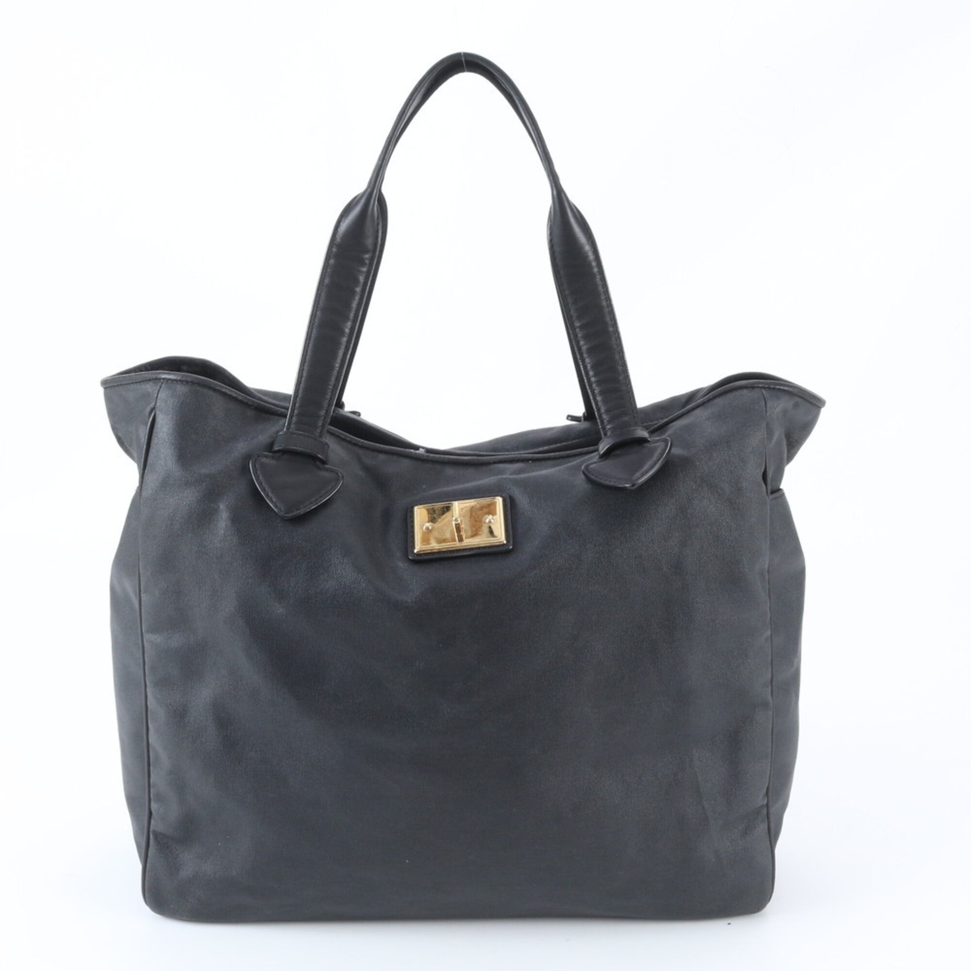 Loewe Black Coated Canvas Leather Handbag (Pre-Owned)