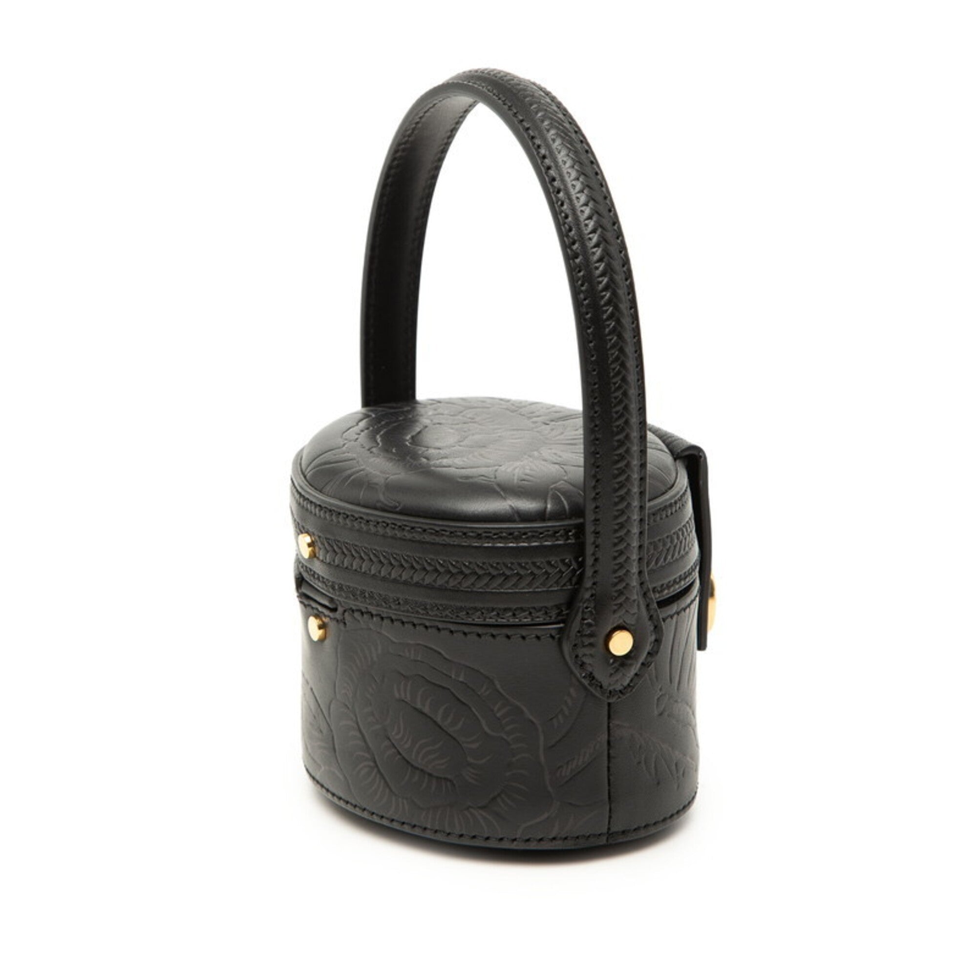 Christian Dior Black Leather Handbag Vanity Bag (Pre-Owned)