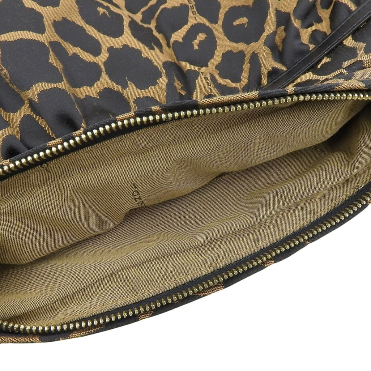 Fendi Black Brown Canvas Leather Shoulder Bag (Pre-Owned)