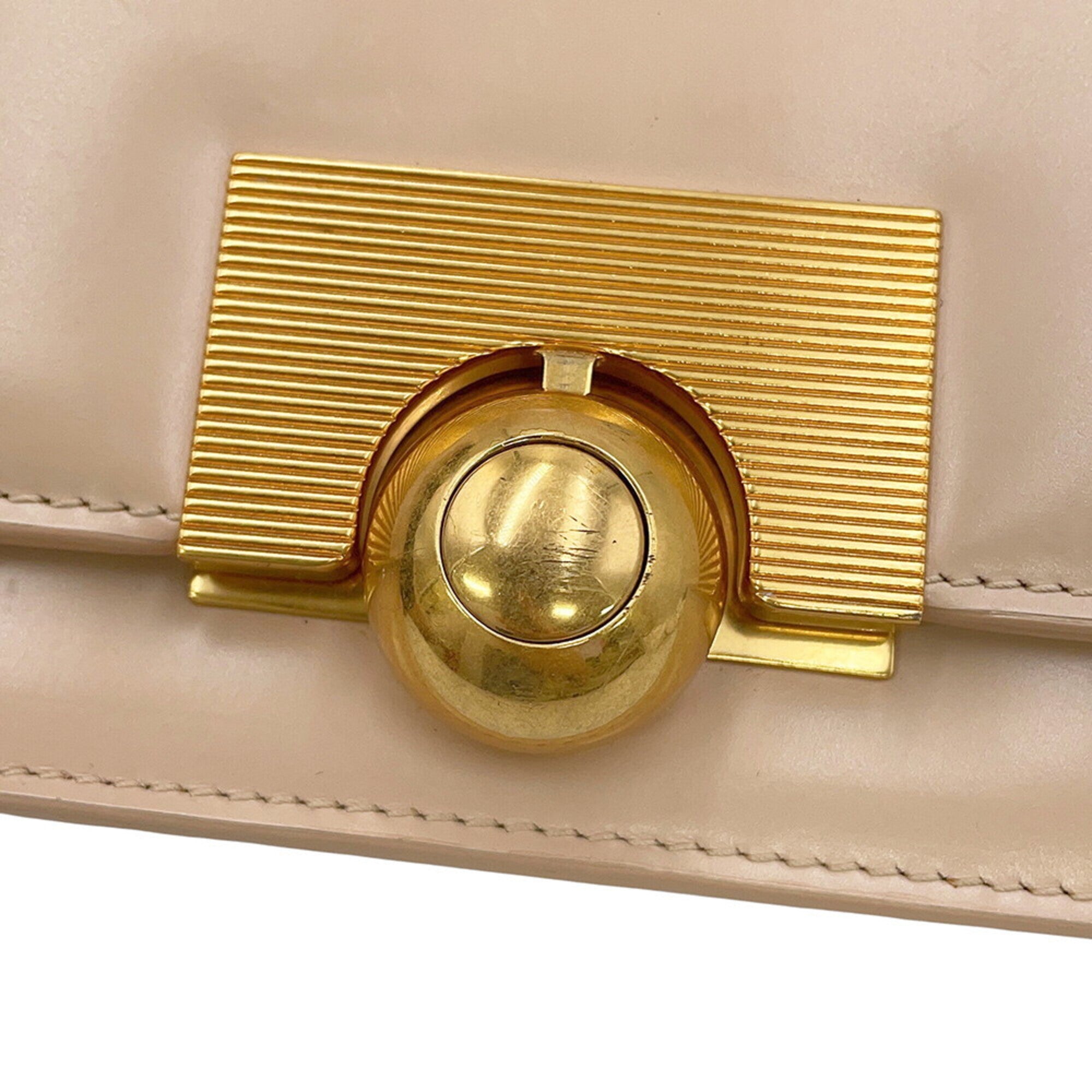 Bottega Veneta Beige Leather Handbag Shoulder Bag (Pre-Owned)