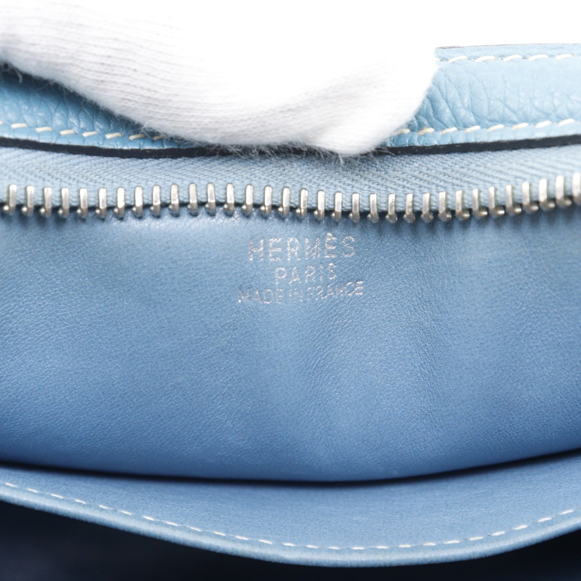 Hermes Blue Jean Togo Leather Shoulder Bag (Pre-Owned)