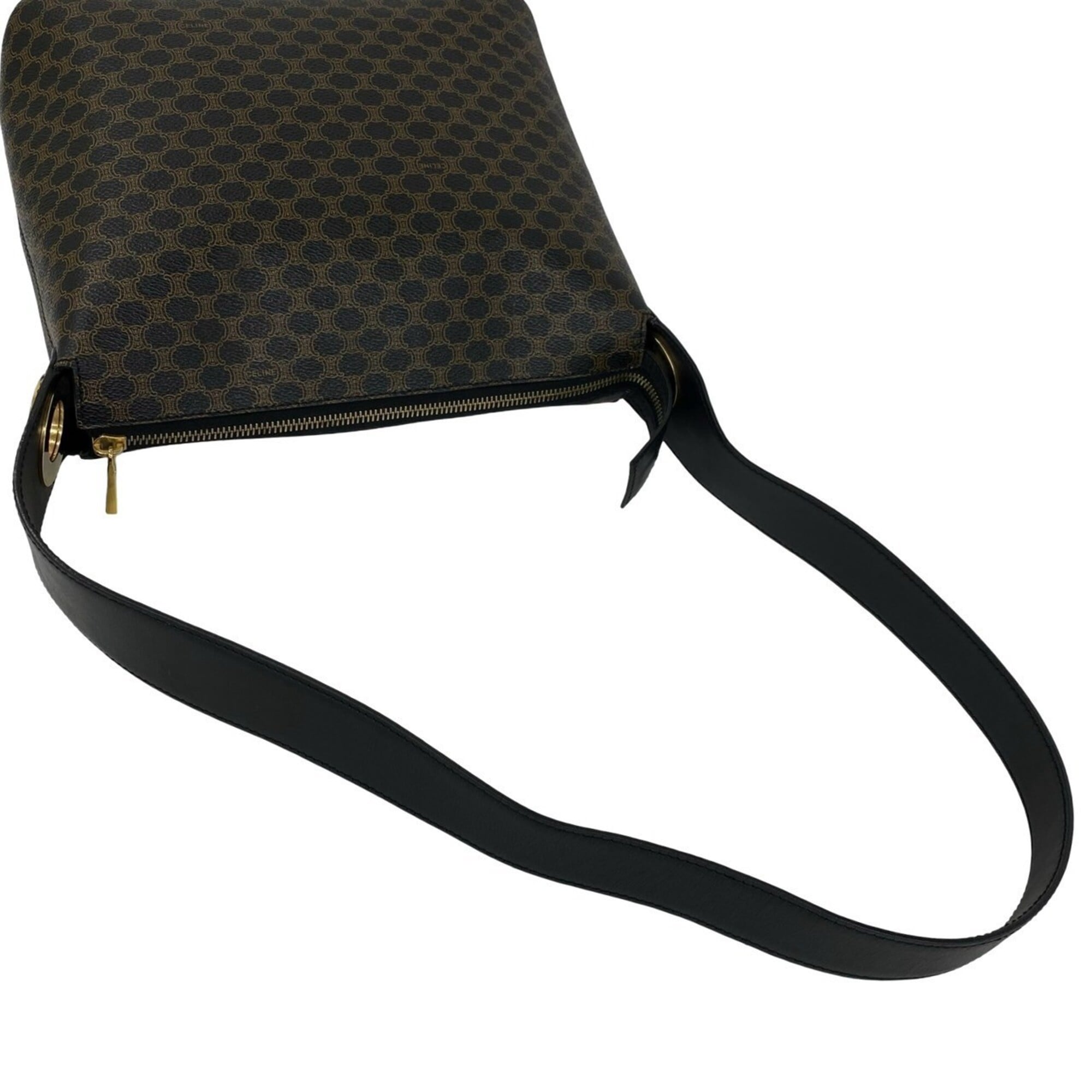 Celine Black Brown Leather Pvc Shoulder Bag (Pre-Owned)
