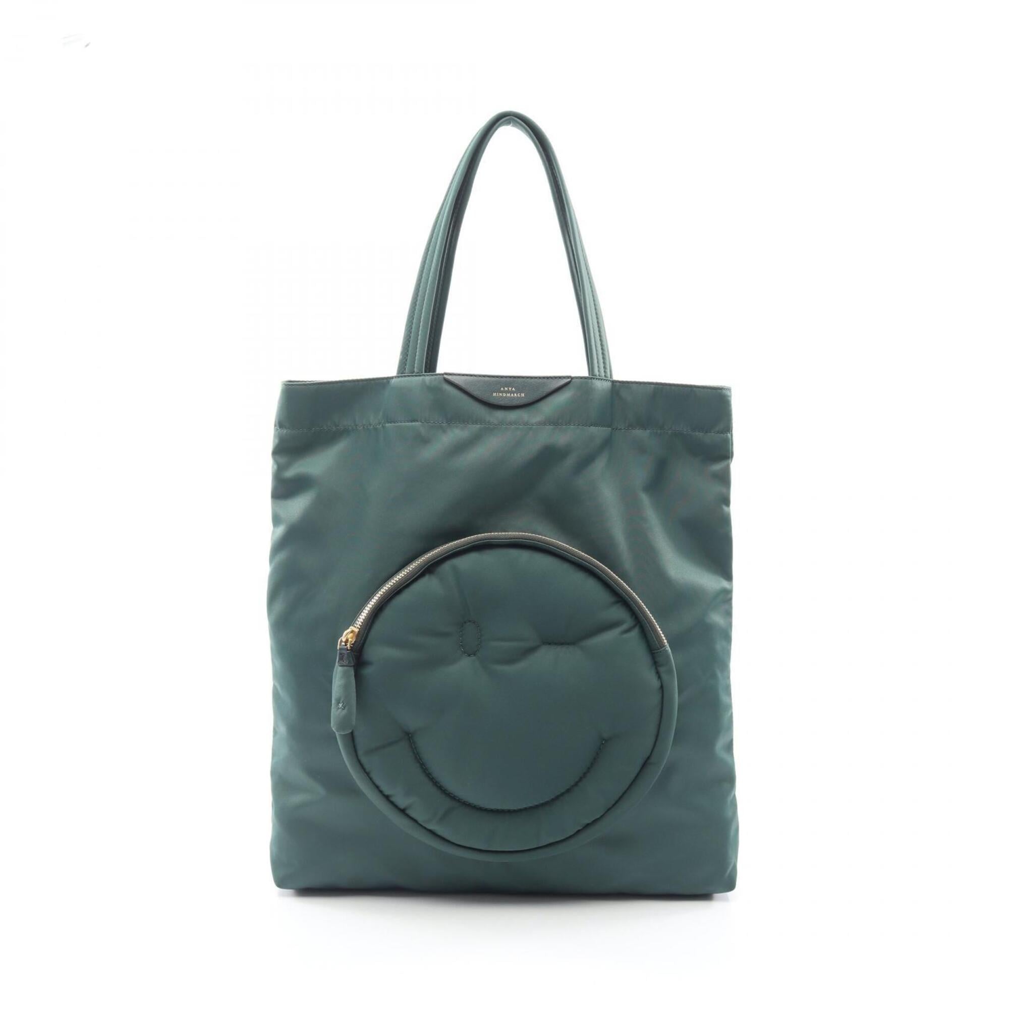 Anya Hindmarch Green Nylon Leather Handbag Tote Bag (Pre-Owned)