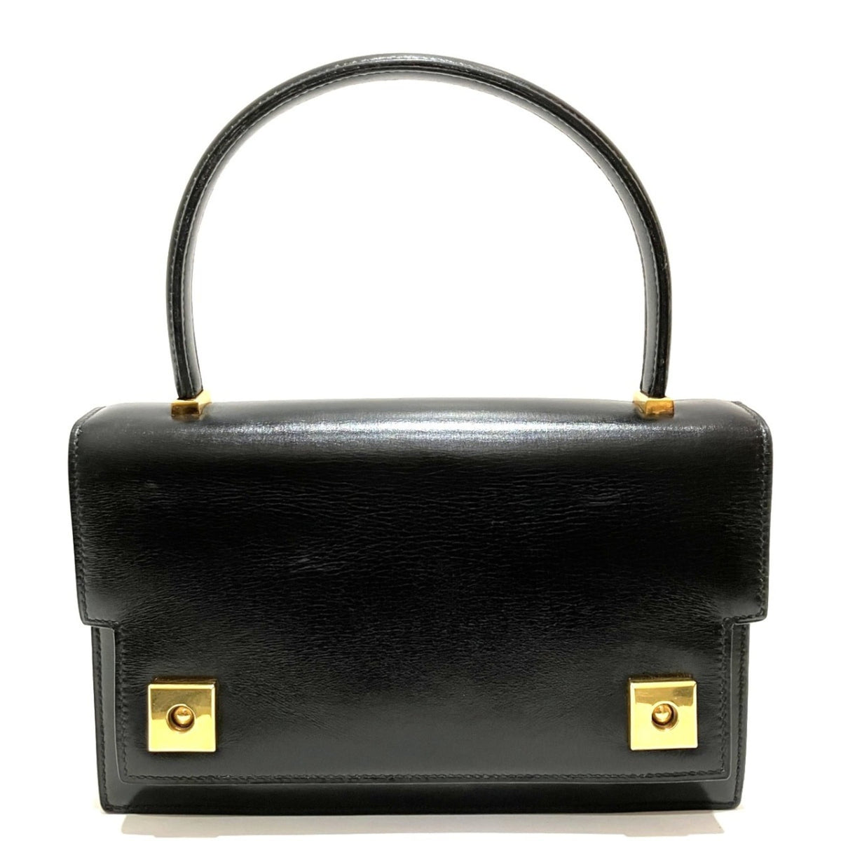 Hermes Piano Black Box Calf Leather Handbag (Pre-Owned)