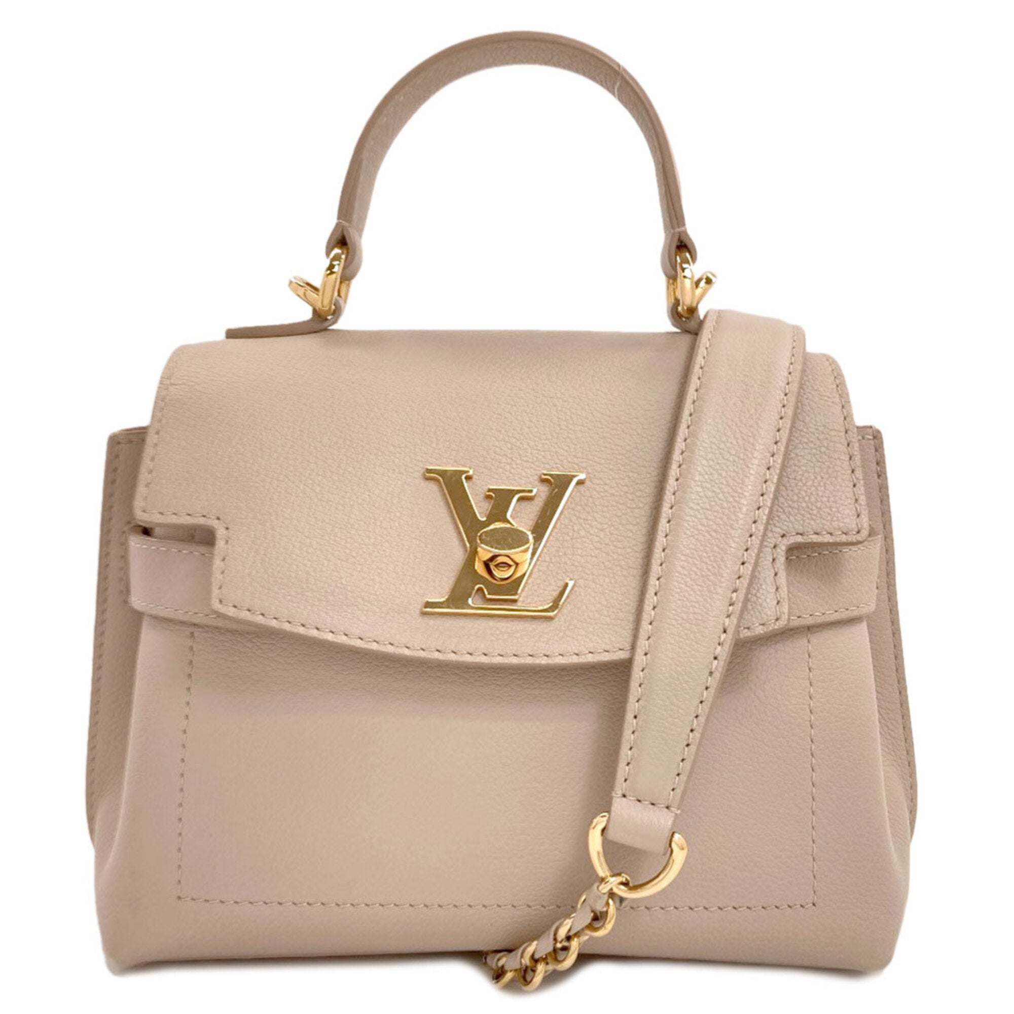 Louis Vuitton Grayish Leather Handbag (Pre-Owned)
