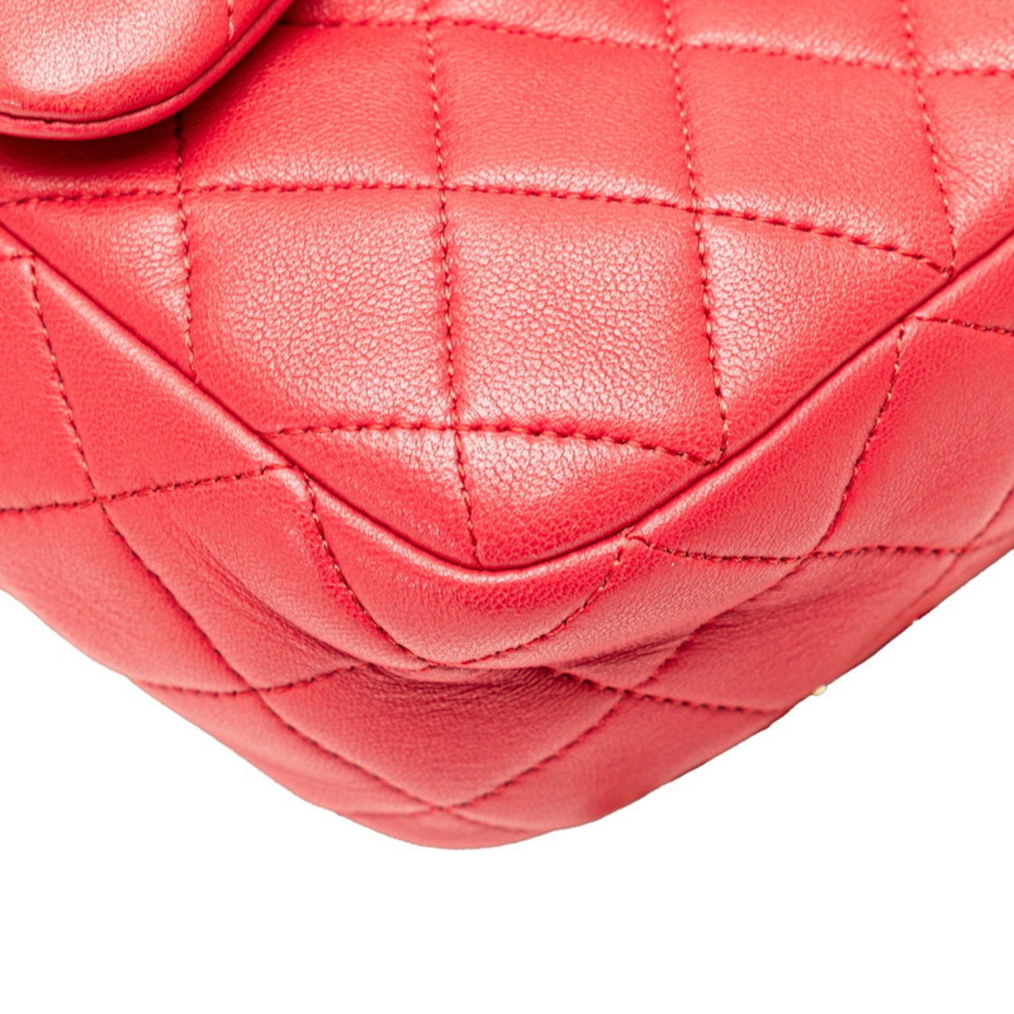 Chanel Red Color Leather Backpack (Pre-Owned)