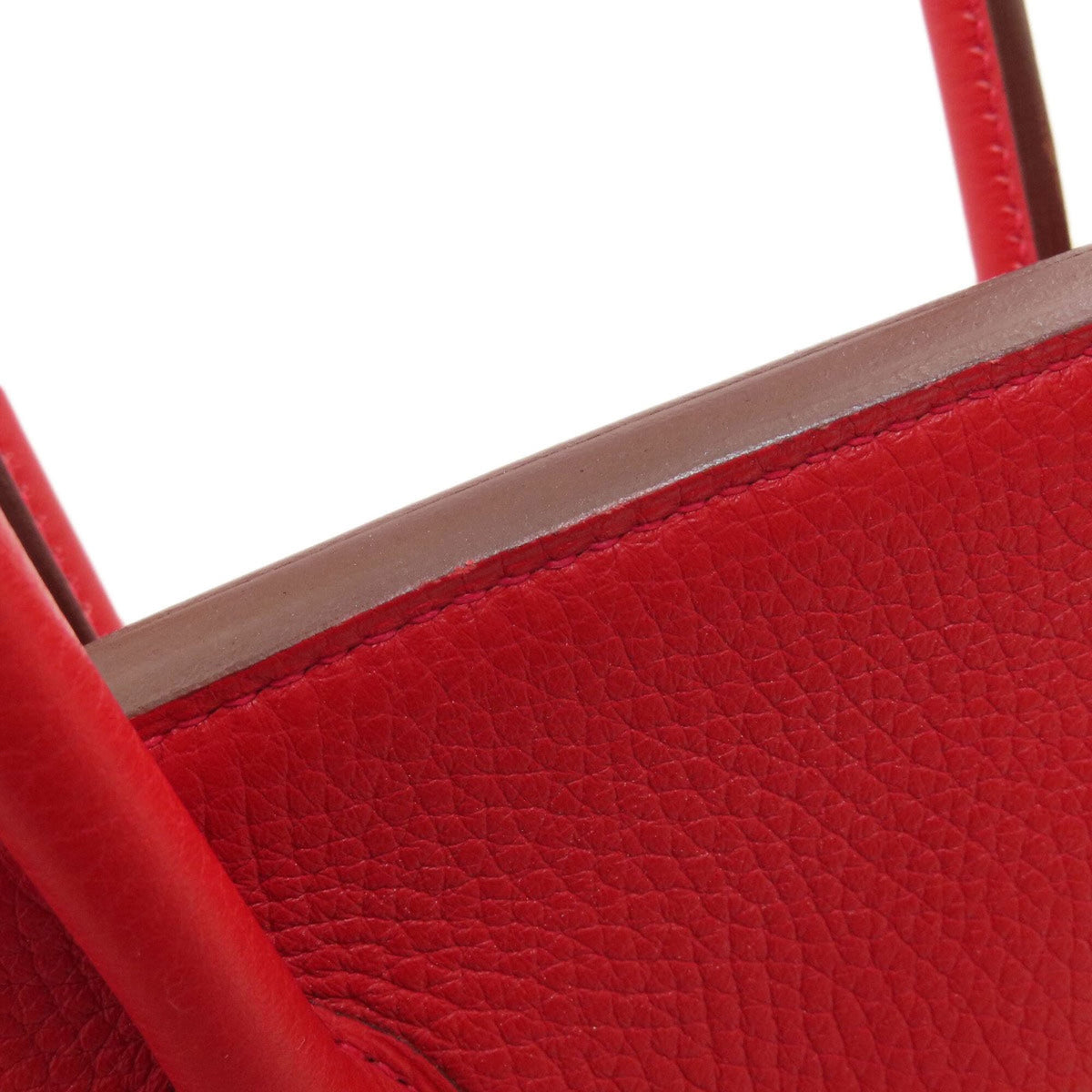 Hermes Red Color Taurillon Clemence Leather Handbag (Pre-Owned)