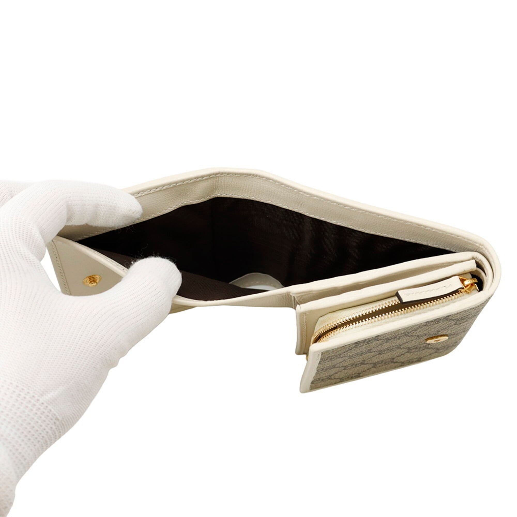 Gucci Gg Supreme Beige Ivory Gg Supreme Leather Wallet (Bi-Fold) (Pre-Owned)