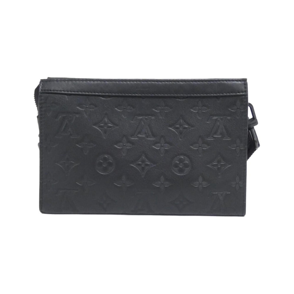 Louis Vuitton Black Leather Pouch Shoulder Bag (Pre-Owned)
