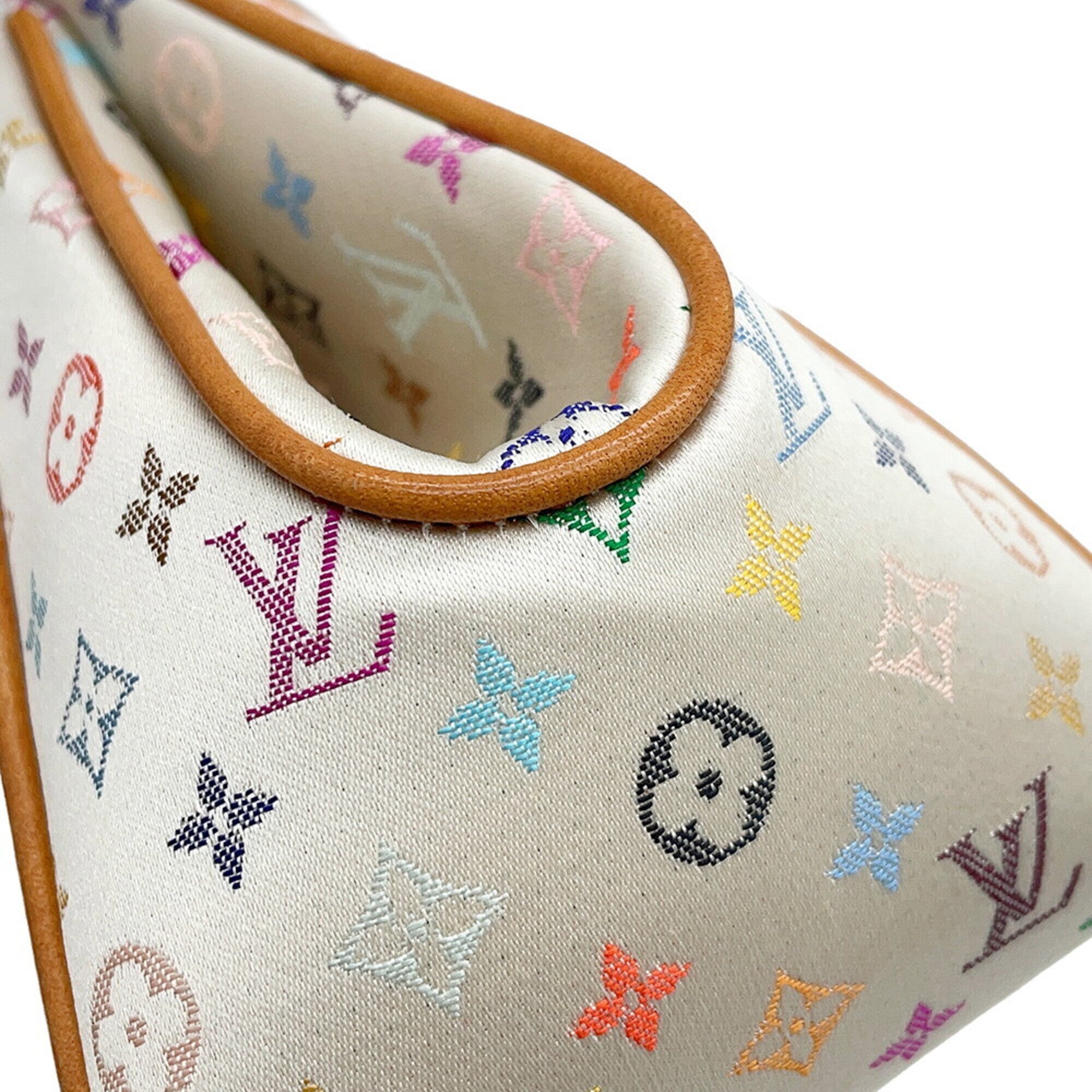 Louis Vuitton Blanc Monogram Satin Handbag (Pre-Owned)