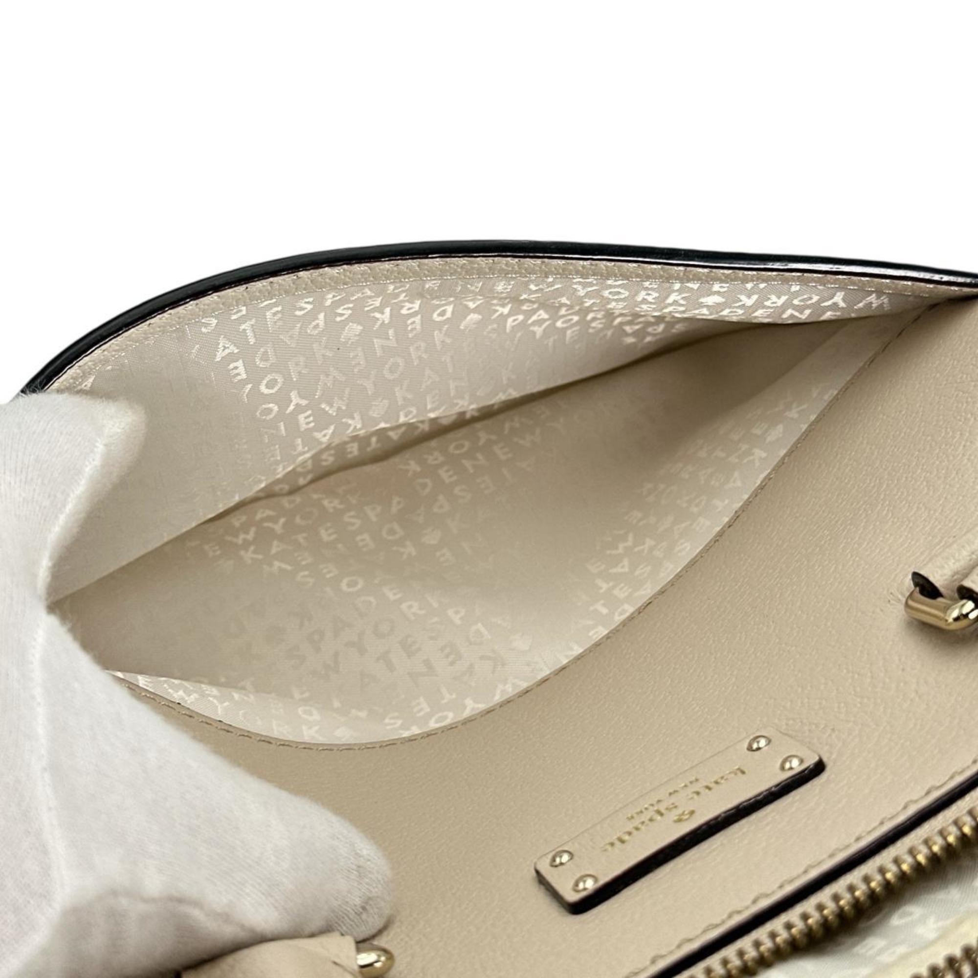Kate Spade Beige Leather Polyester Handbag (Pre-Owned)