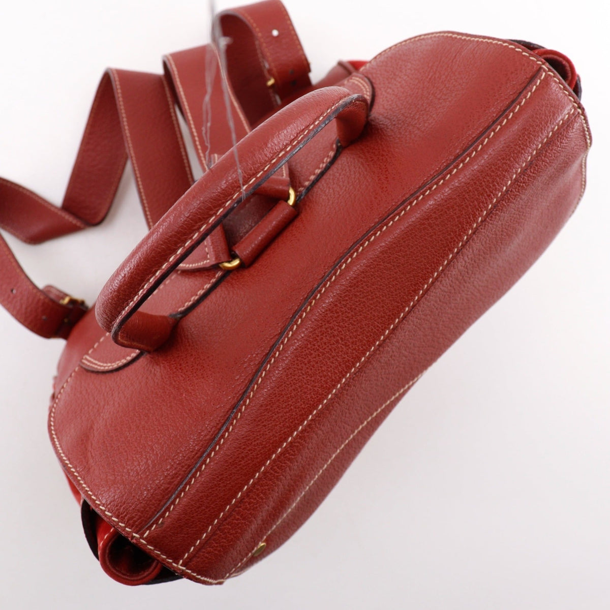 Gucci Red Color Suede Leather Backpack (Pre-Owned)