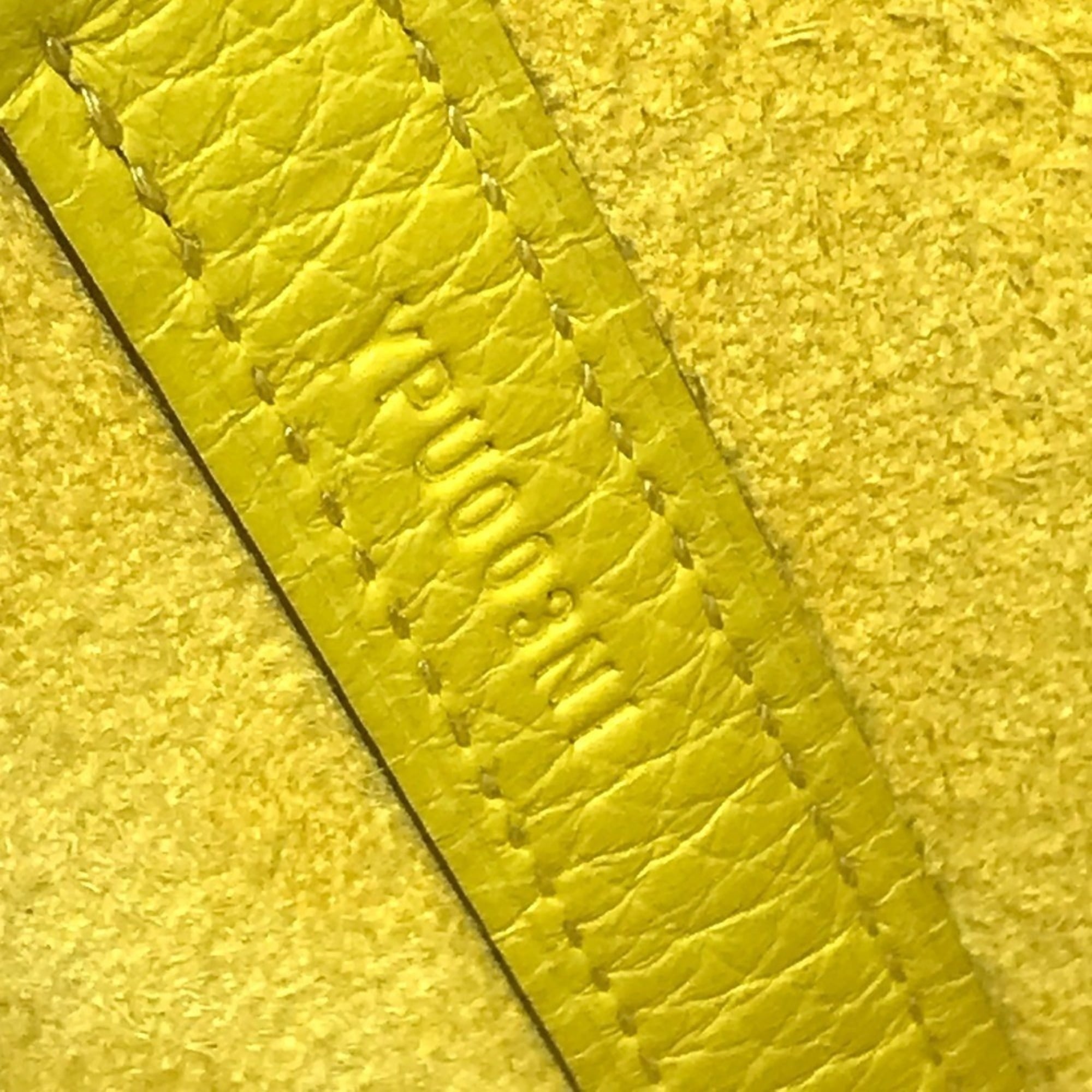 Hermes Yellow Taurillon Clemence Leather Handbag Tote Bag (Pre-Owned)