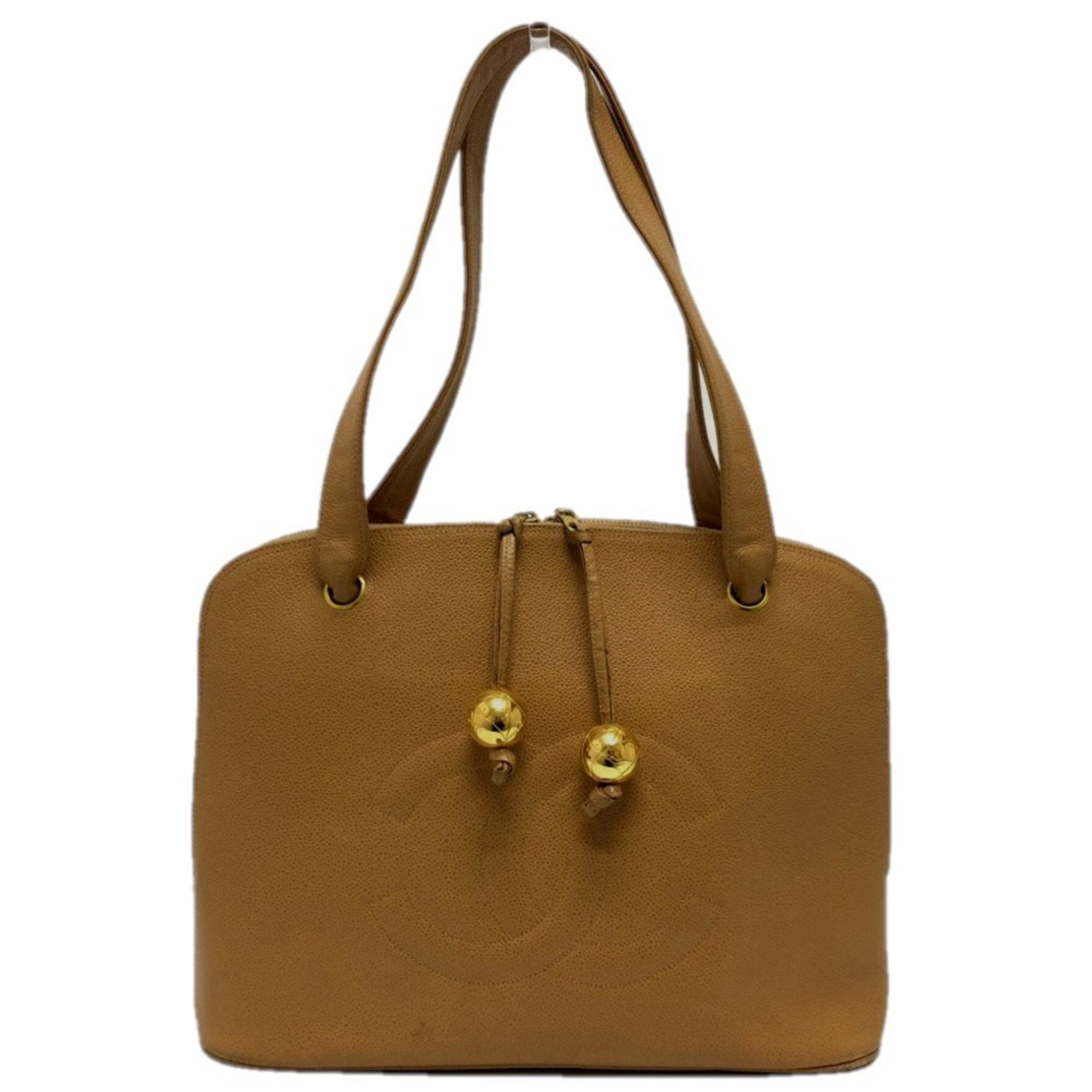 Chanel Beige Grained Calfskin Tote Bag (Pre-Owned)