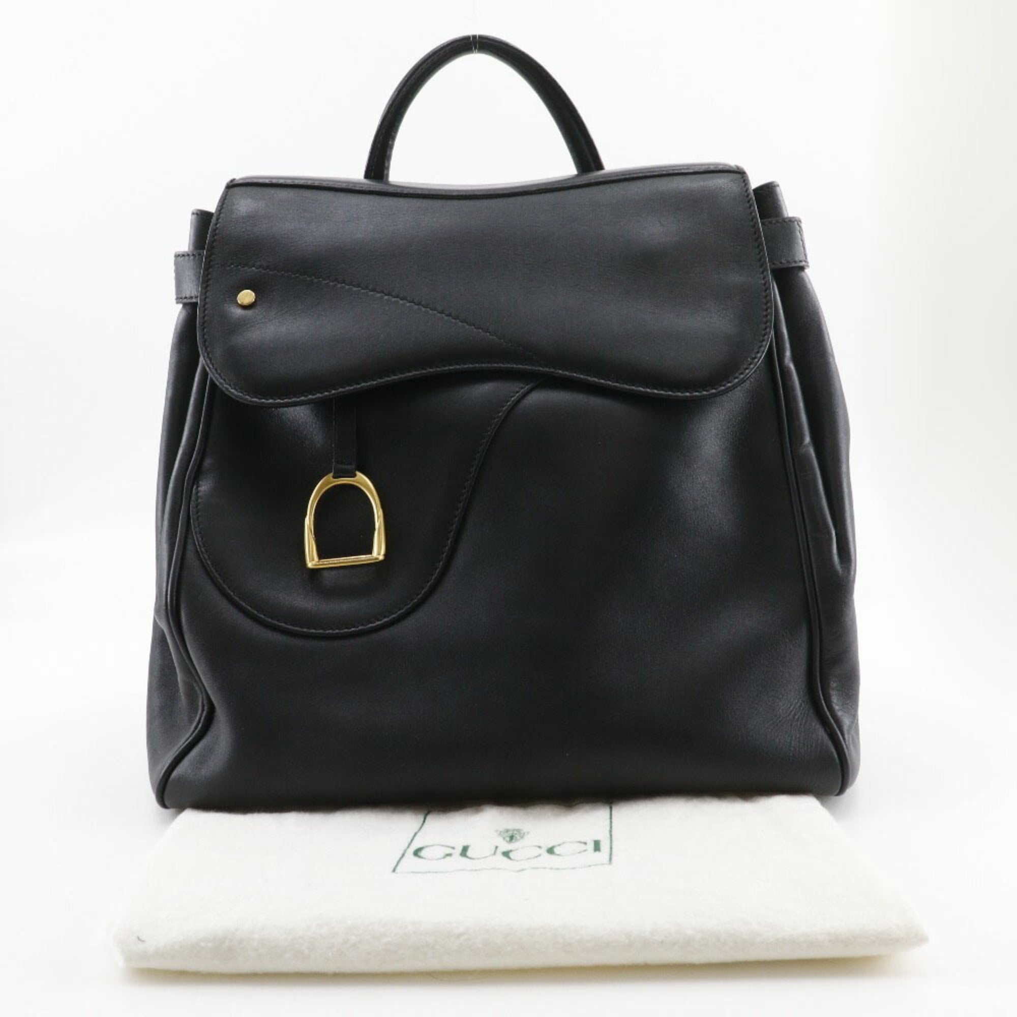 Gucci Black Leather Backpack (Pre-Owned)