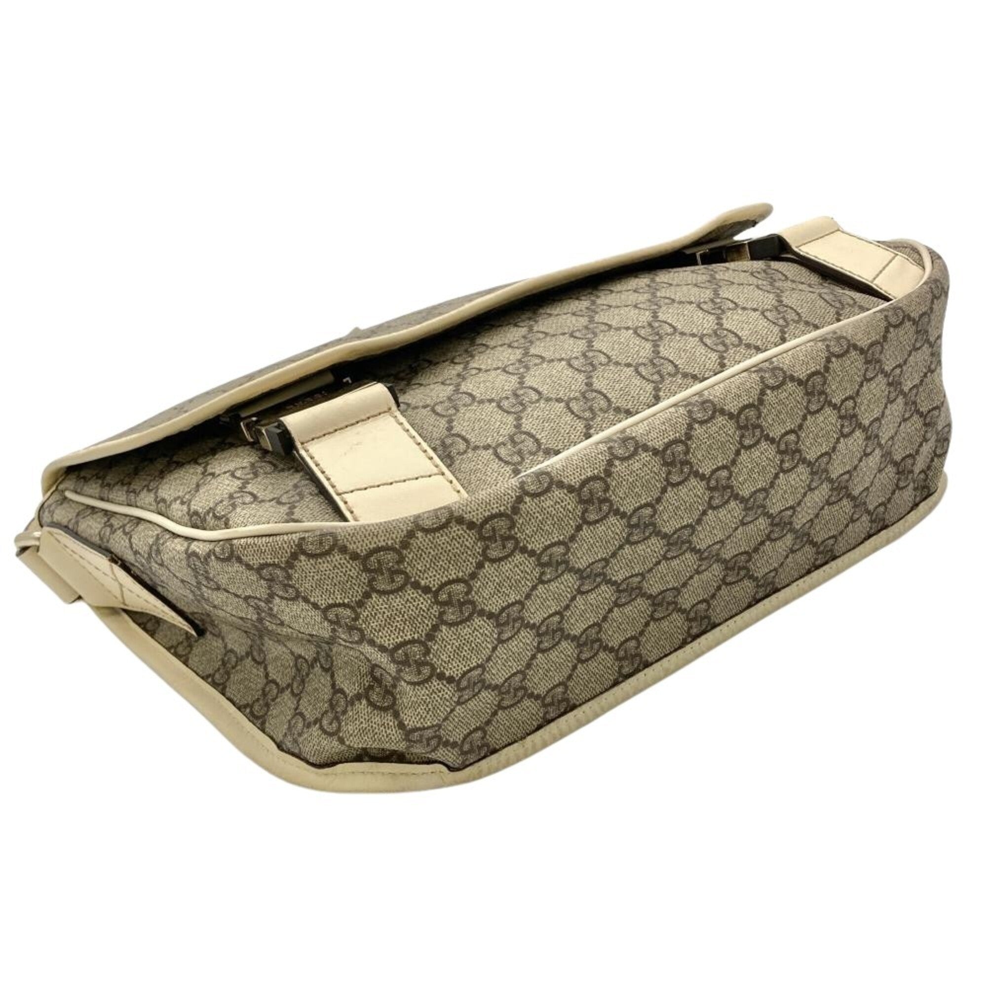 Gucci Beige Ivory Gg Supreme Canvas Shoulder Bag (Pre-Owned)