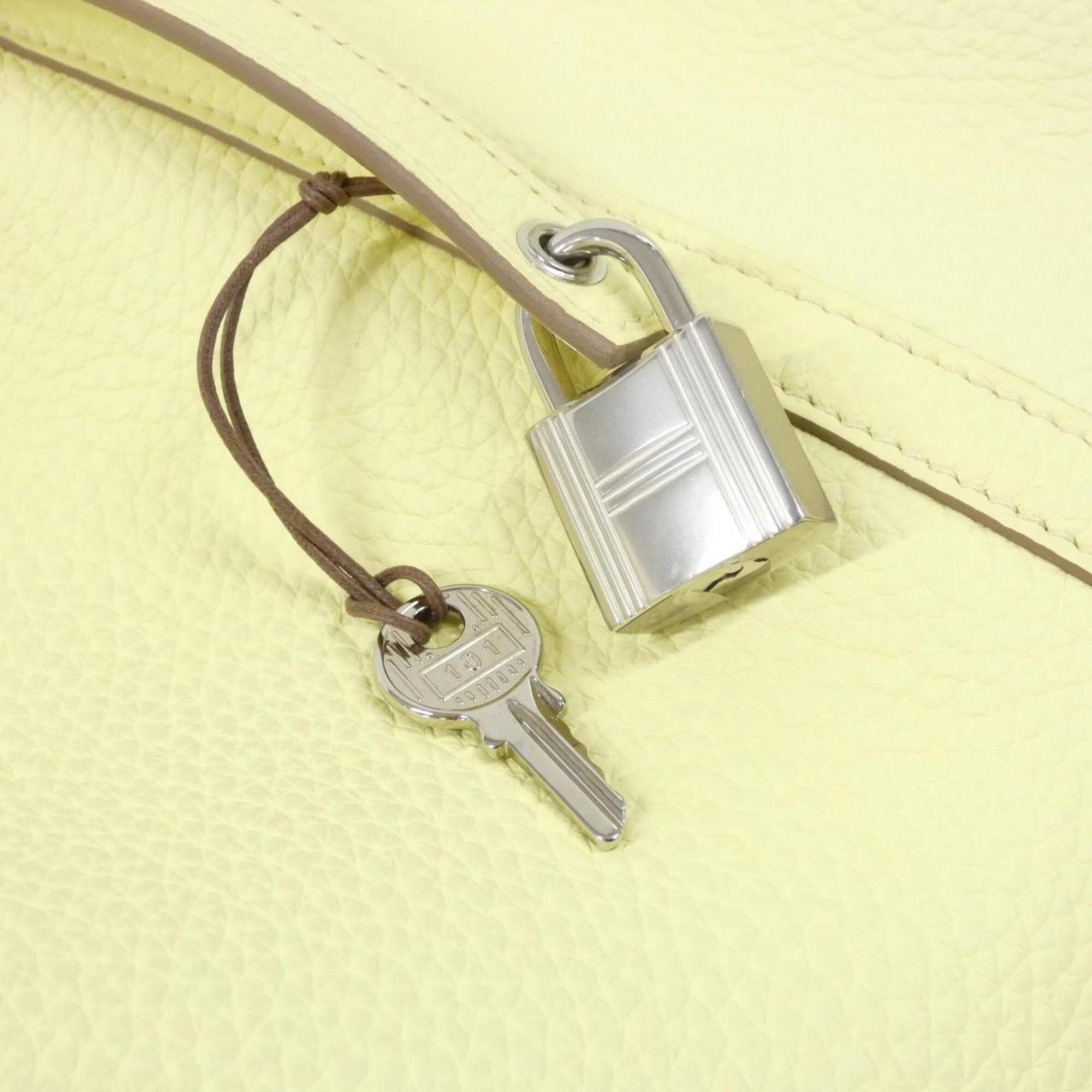 Hermes Jaune Yellow Taurillon Clemence Leather Handbag (Pre-Owned)