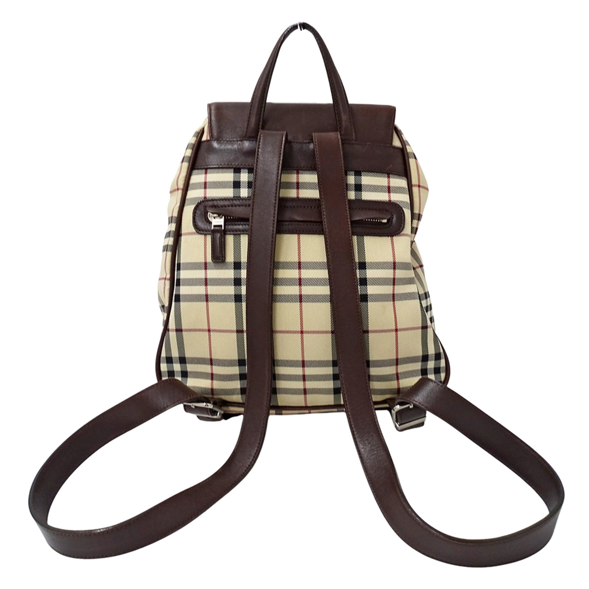 Burberry Beige Brown Canvas Handbag (Pre-Owned)